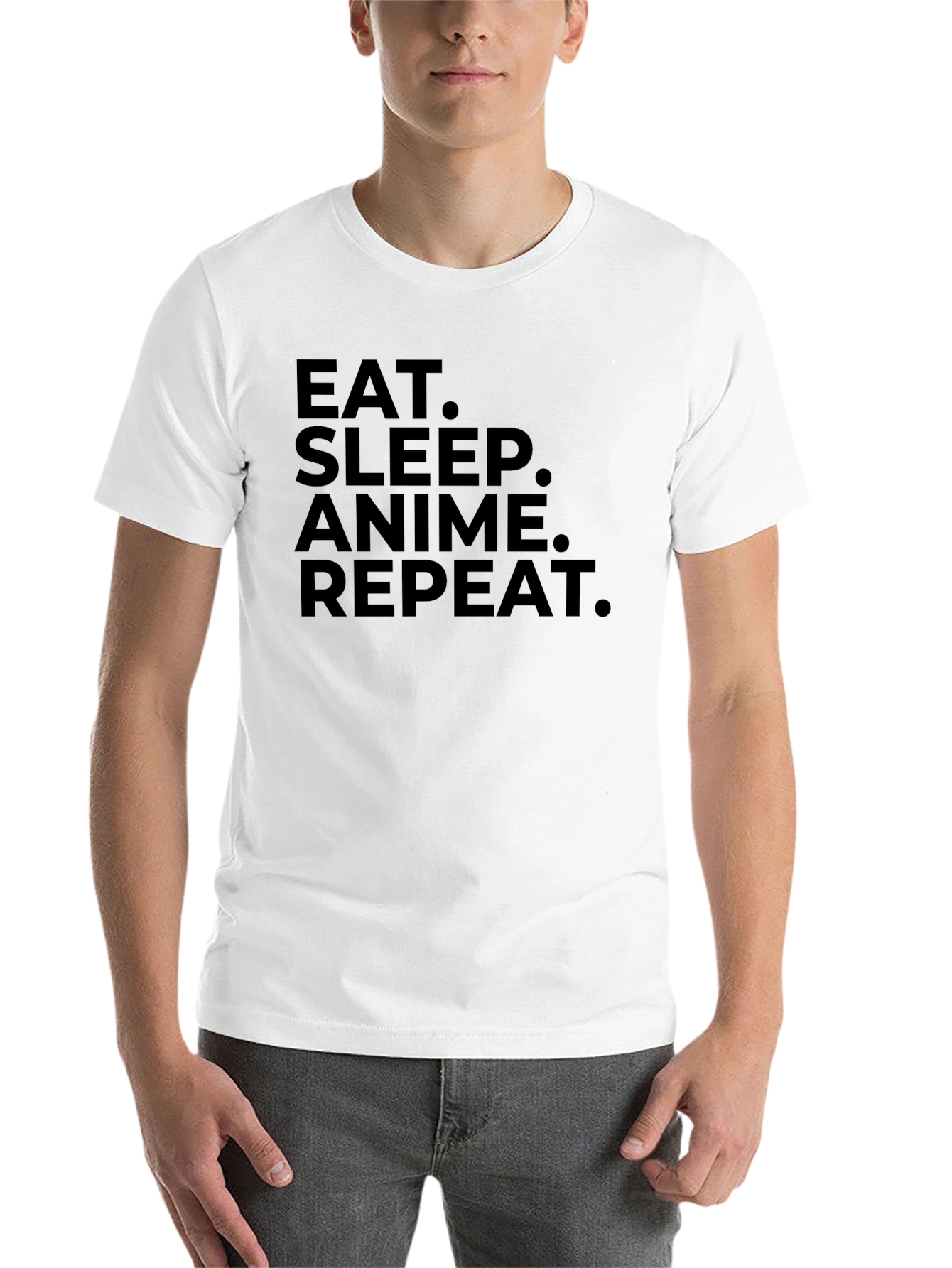 Black Eat Sleep Anime Repeat Black Graphic Tee view 14