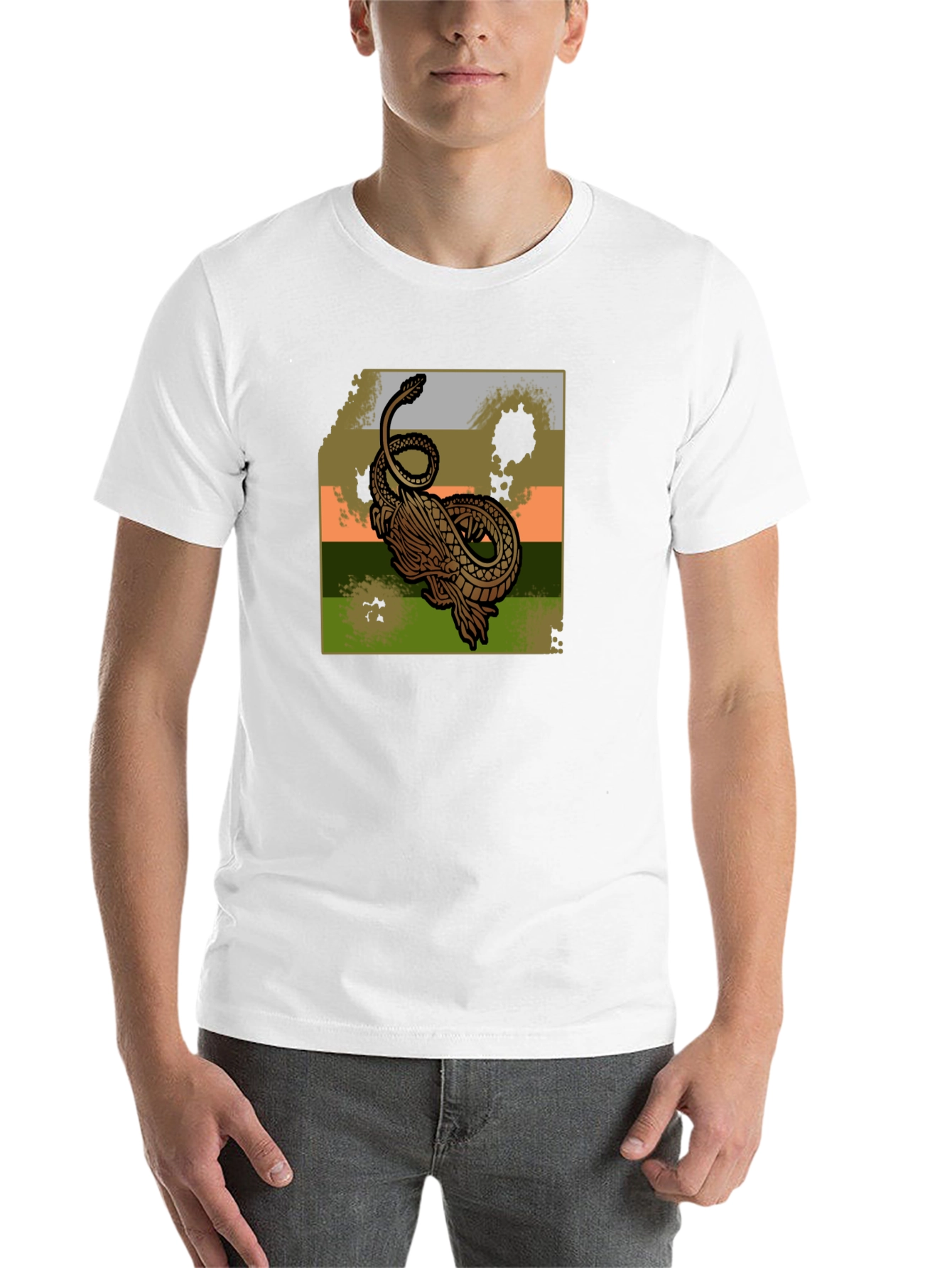 Black Dragon Graphic Print Black T-Shirt view 14