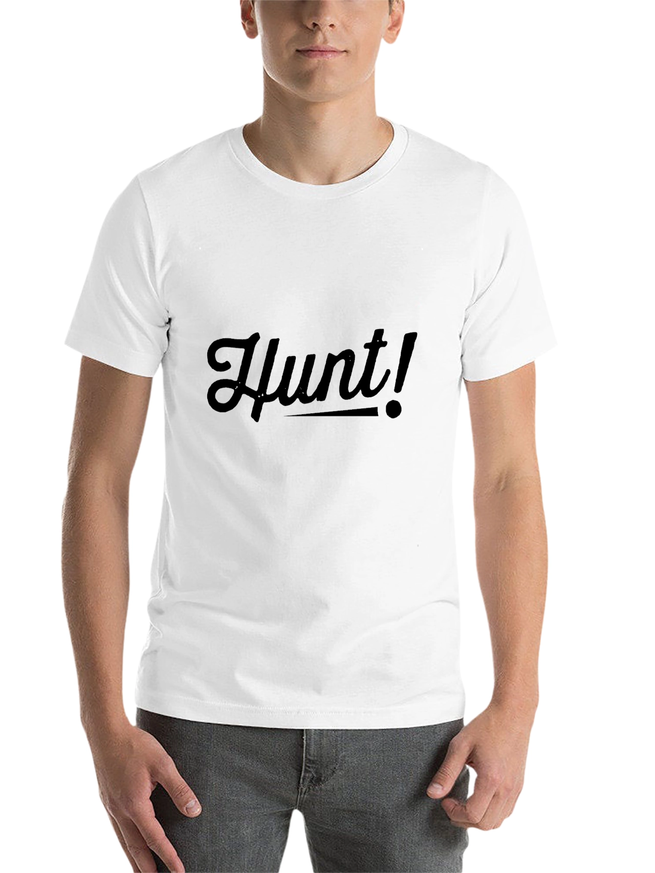 Black Hunt! Black Graphic Tee - Stylish Casual Wear view 14