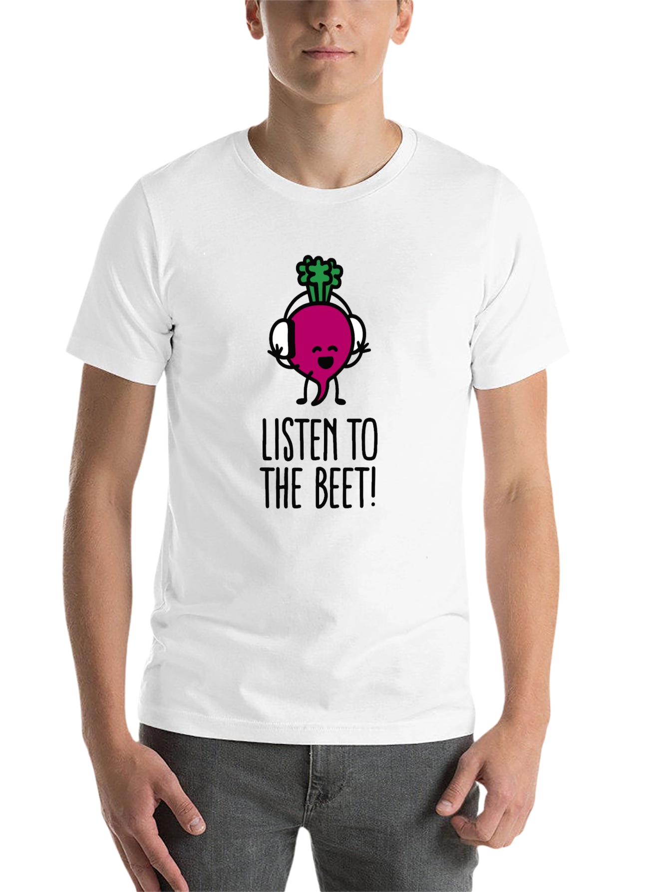 Black Listen to the Beet! Funny Graphic Tee view 14