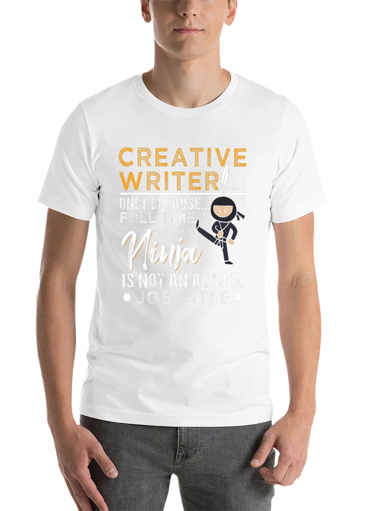 Black Creative Writer Ninja Graphic Tee view 14