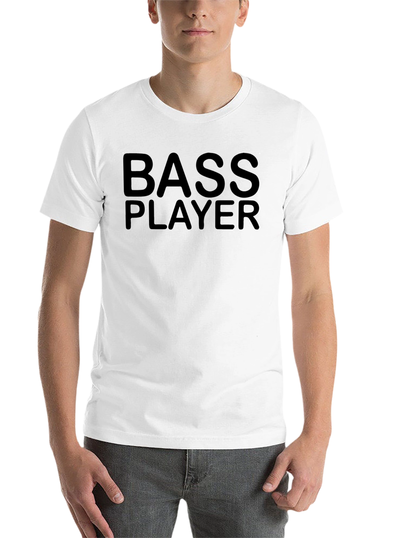 Black Bass Player Black T-Shirt - Musician Apparel view 14
