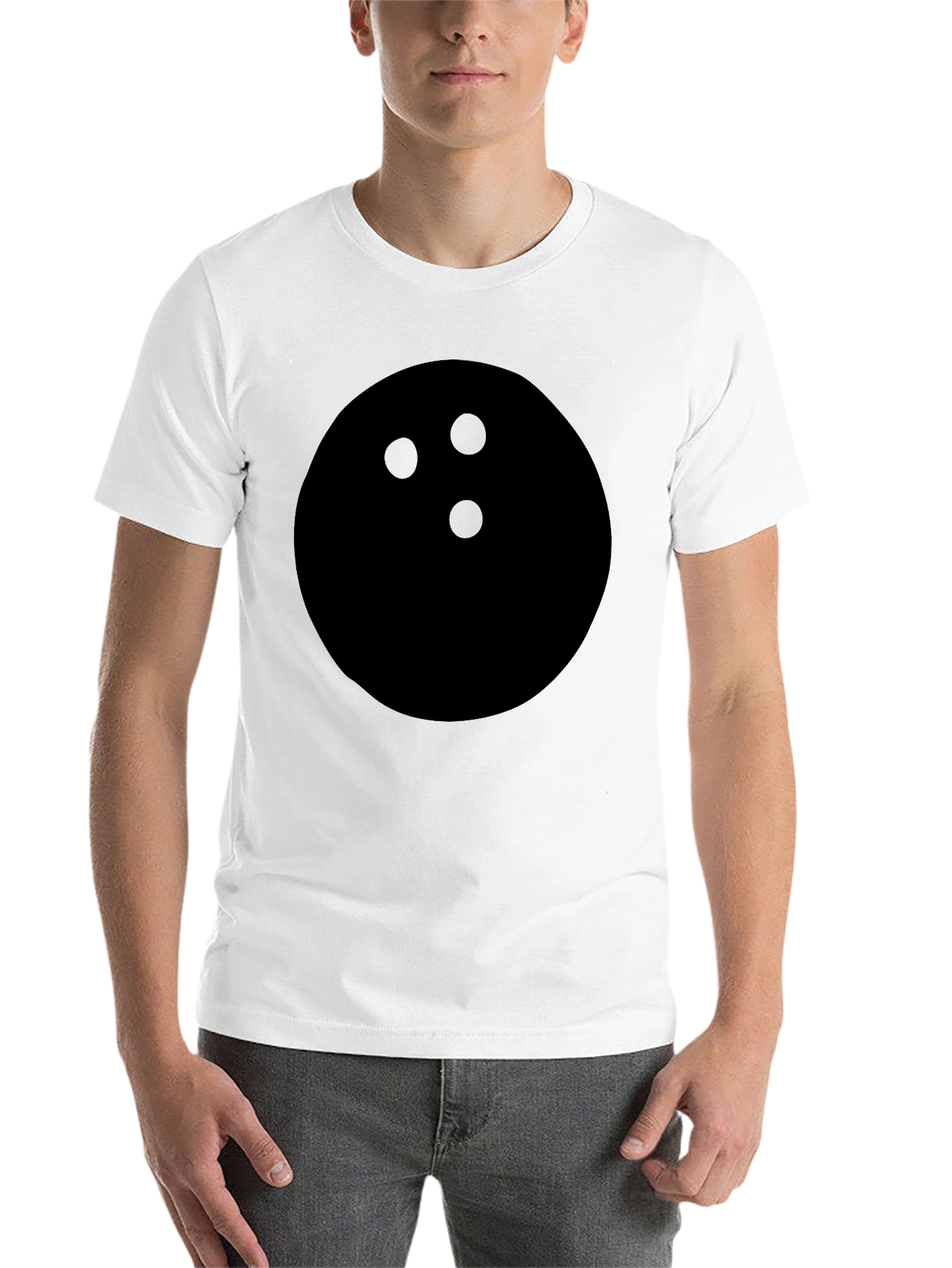 Black Bowling Ball Graphic Tee - Casual Black T-Shirt view 14