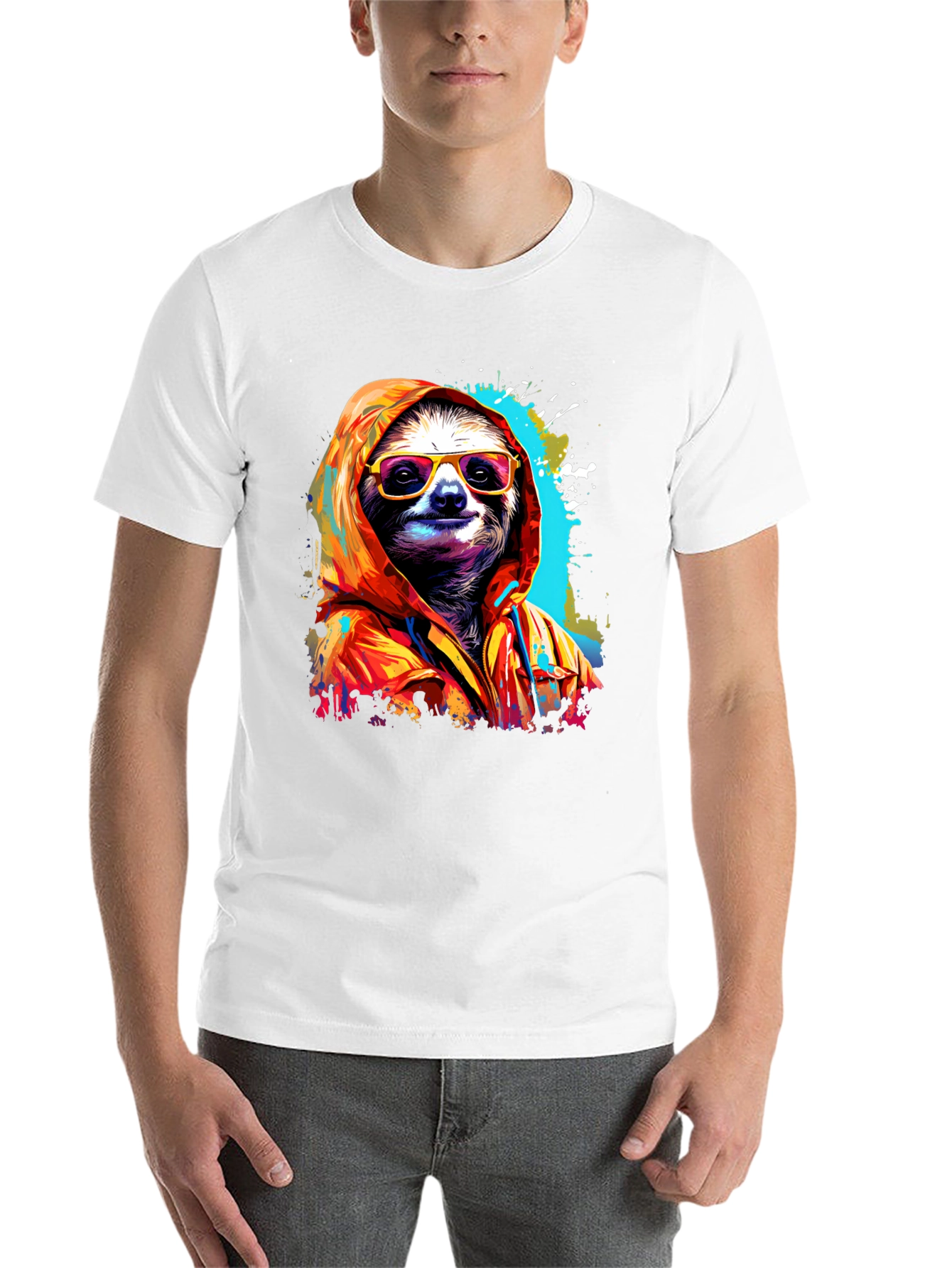 Black Cool Sloth Graphic Tee - Relaxed Style view 14