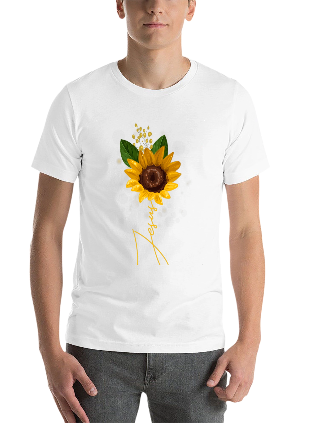 Black Jesus Sunflower Graphic T-Shirt view 14