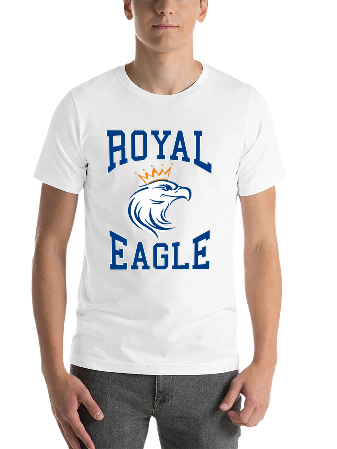 Royal Eagle Graphic Tee - Black Cotton Blend - 14