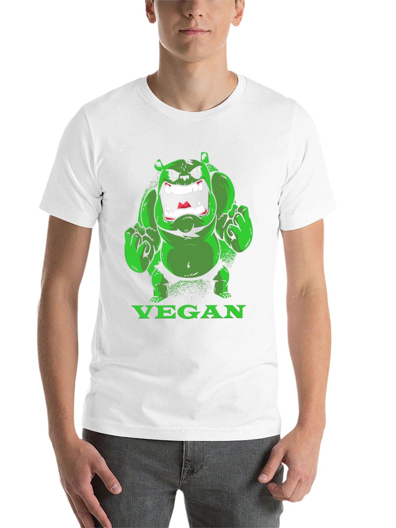 Vegan Hulk T-Shirt - Green Monster Tee - 14