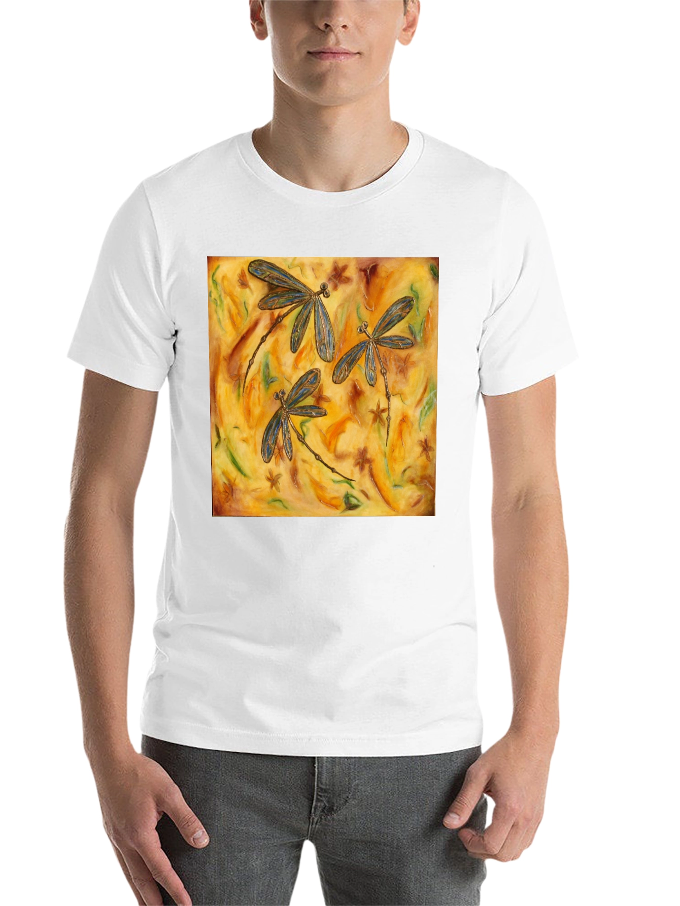 Black Dragonfly Art Print Black T-Shirt view 14