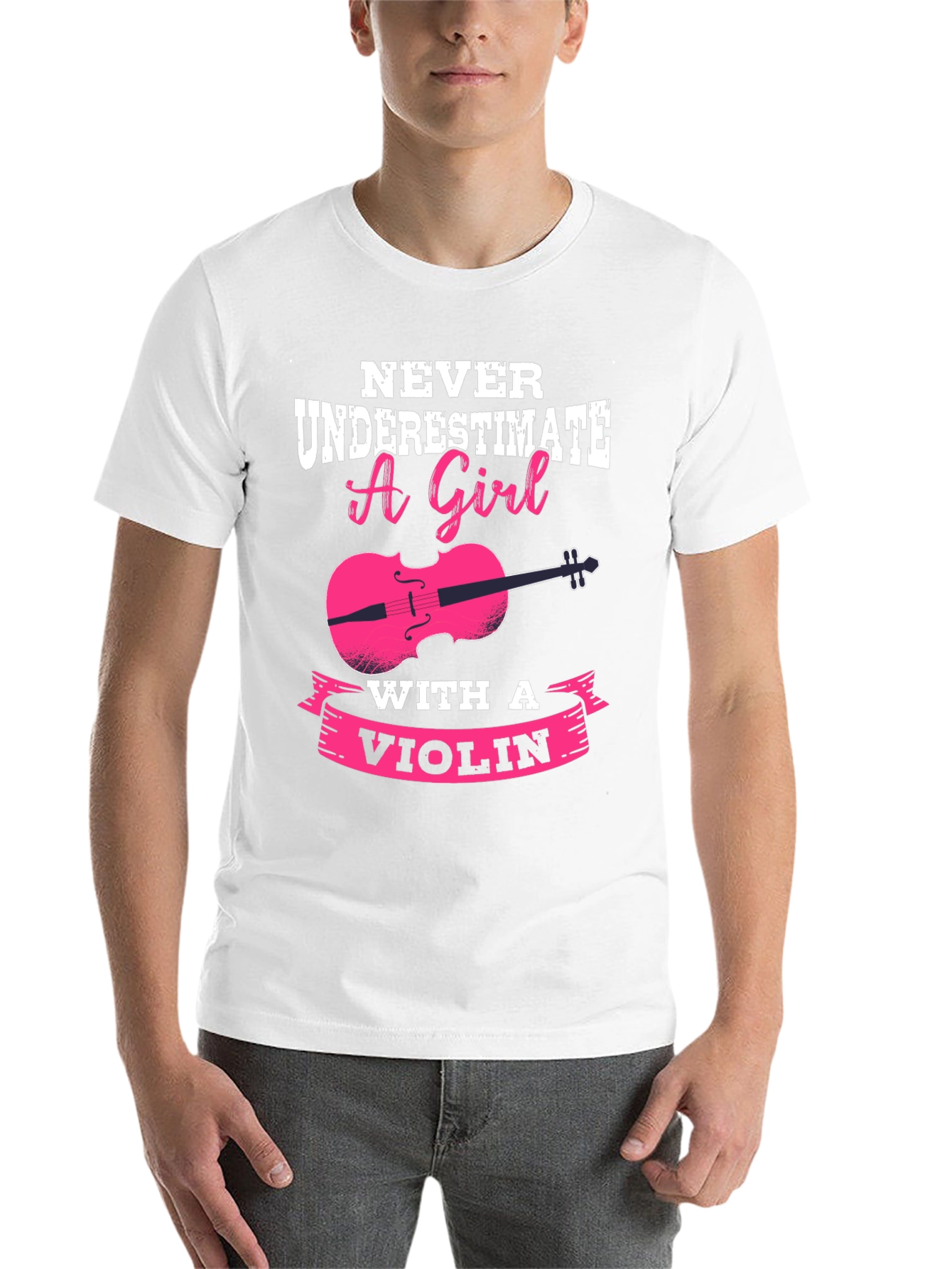 Black Never Underestimate a Girl with a Violin T-Shirt view 14