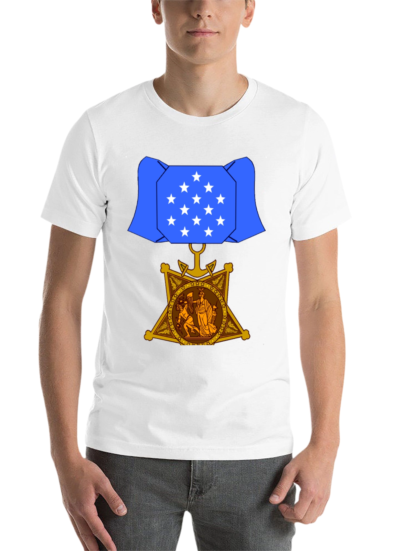 Patriotic Medal Graphic T-Shirt - 14