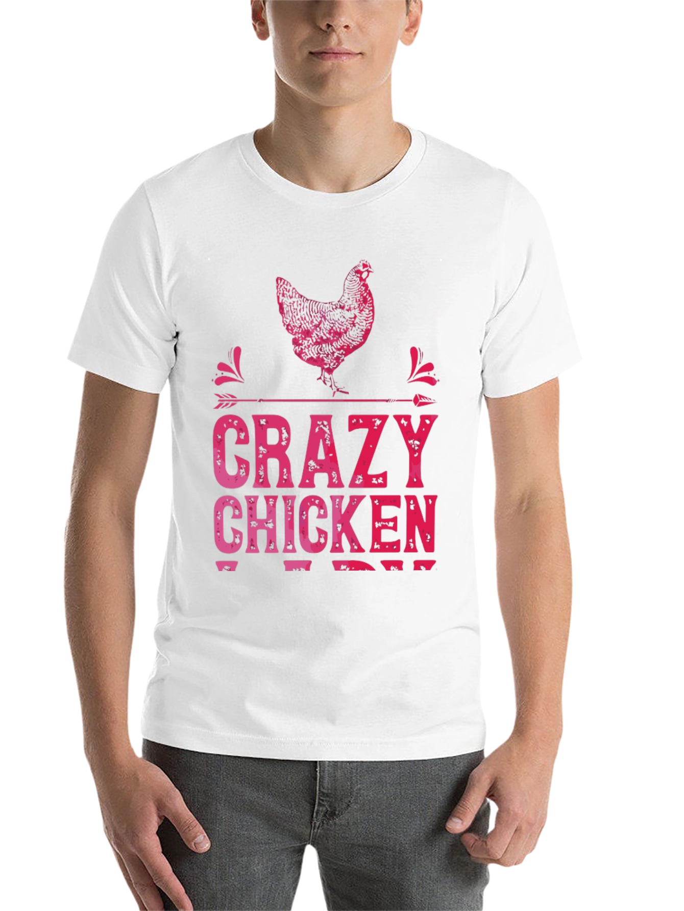 Crazy Chicken Graphic Tee - Fun Animal Lover Shirt - 14