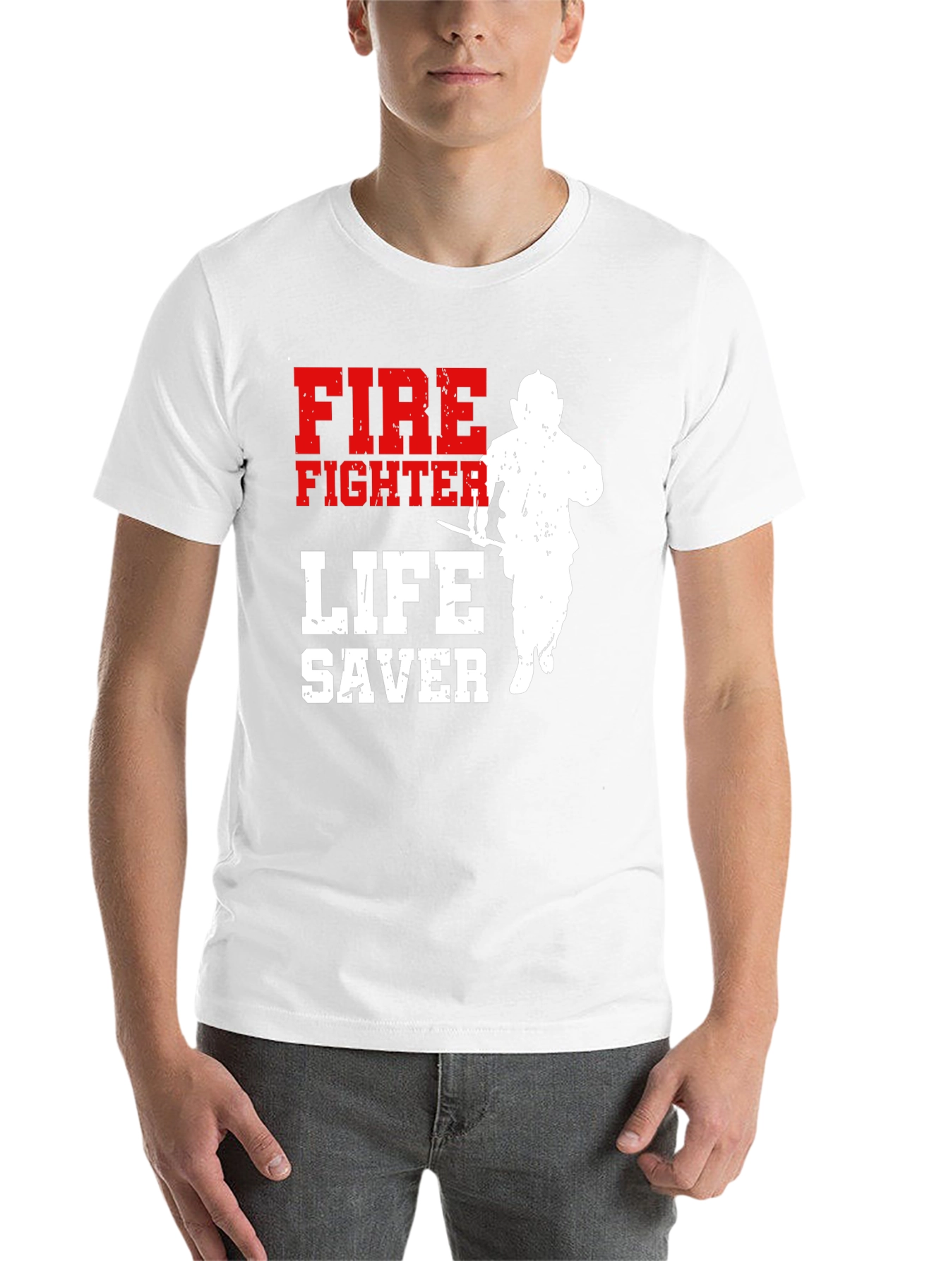 Black Firefighter Lifesaver Graphic T-Shirt view 14