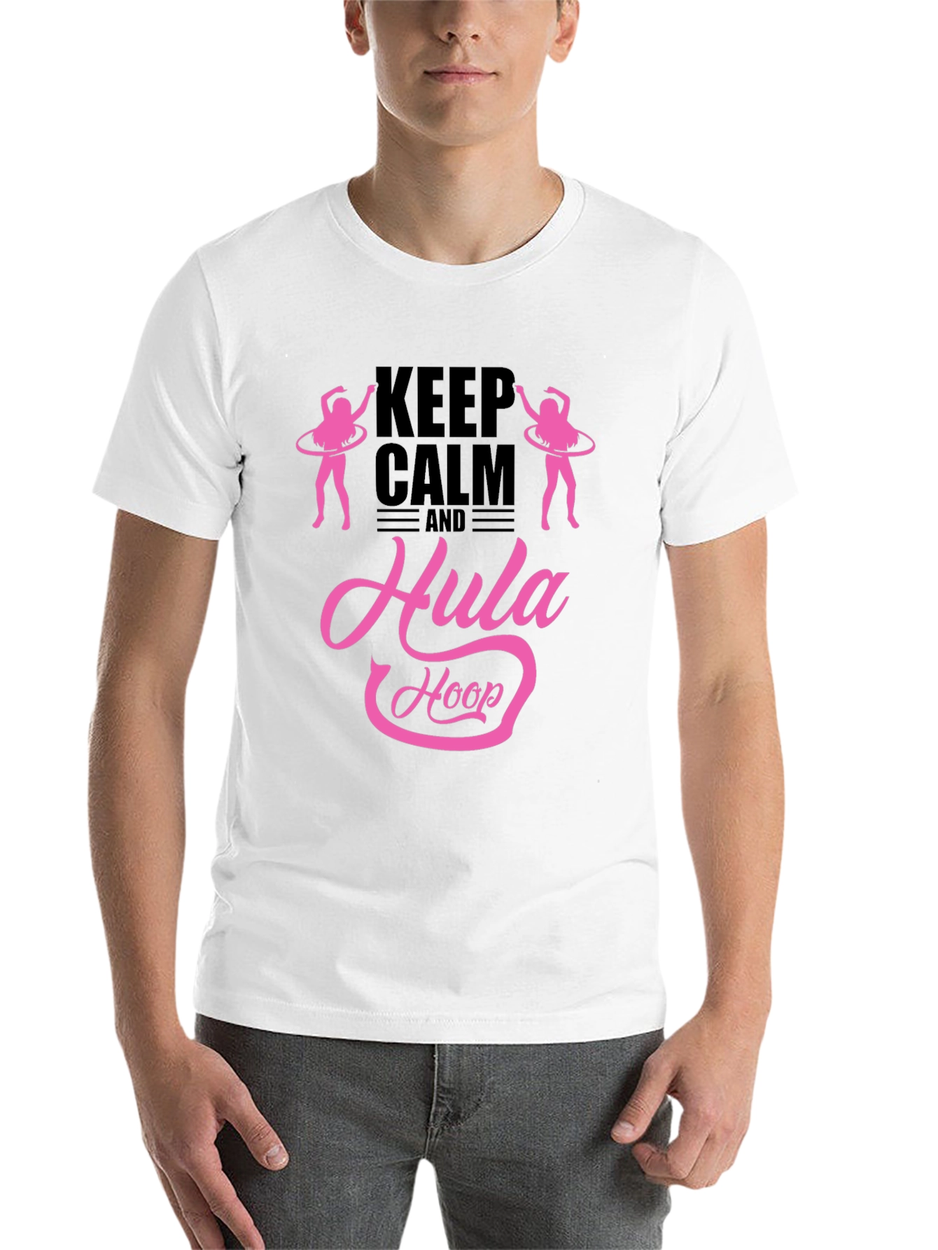 Black Keep Calm and Hula Hoop Black T-Shirt view 14