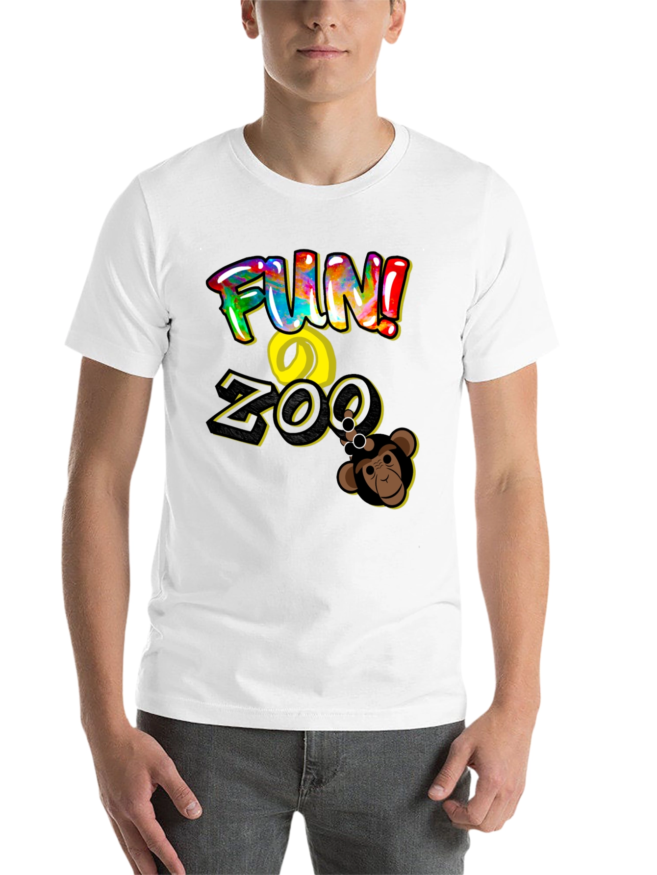 Black Fun Zoo Monkey Graphic Tee - Black Cotton view 14