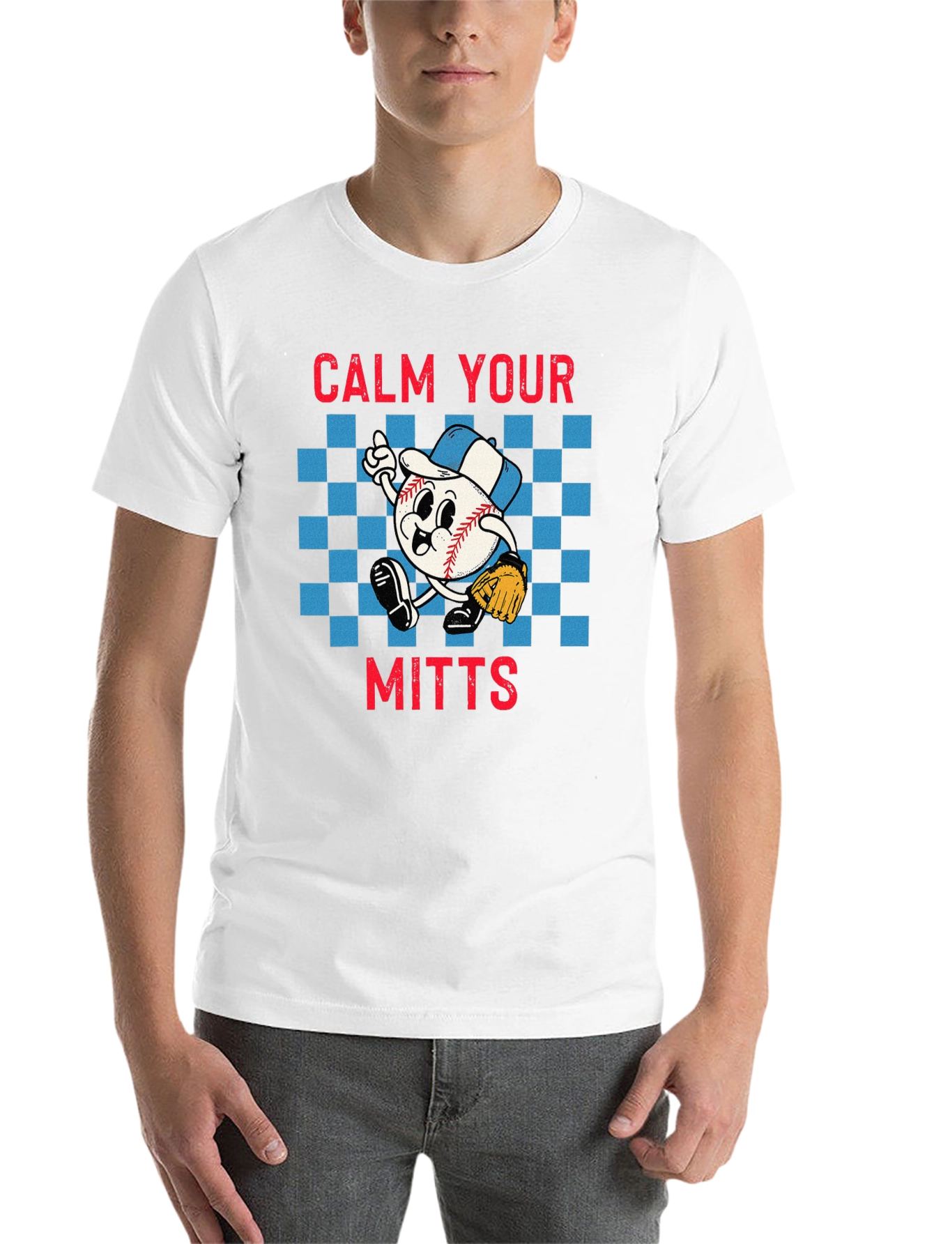 Black Calm Your Mitts Baseball Graphic T-Shirt view 14