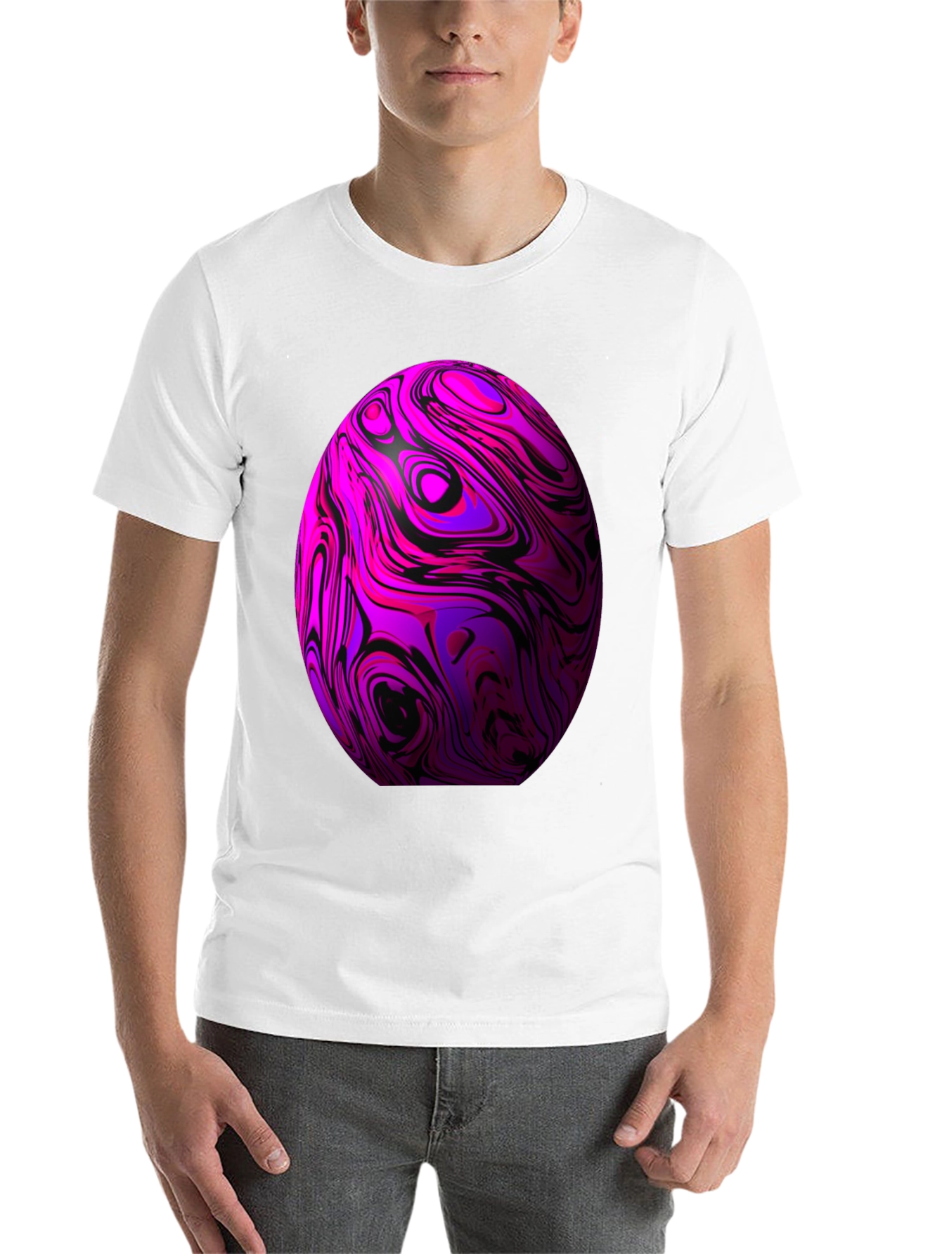 Black Abstract Swirl Sphere Graphic Tee view 14
