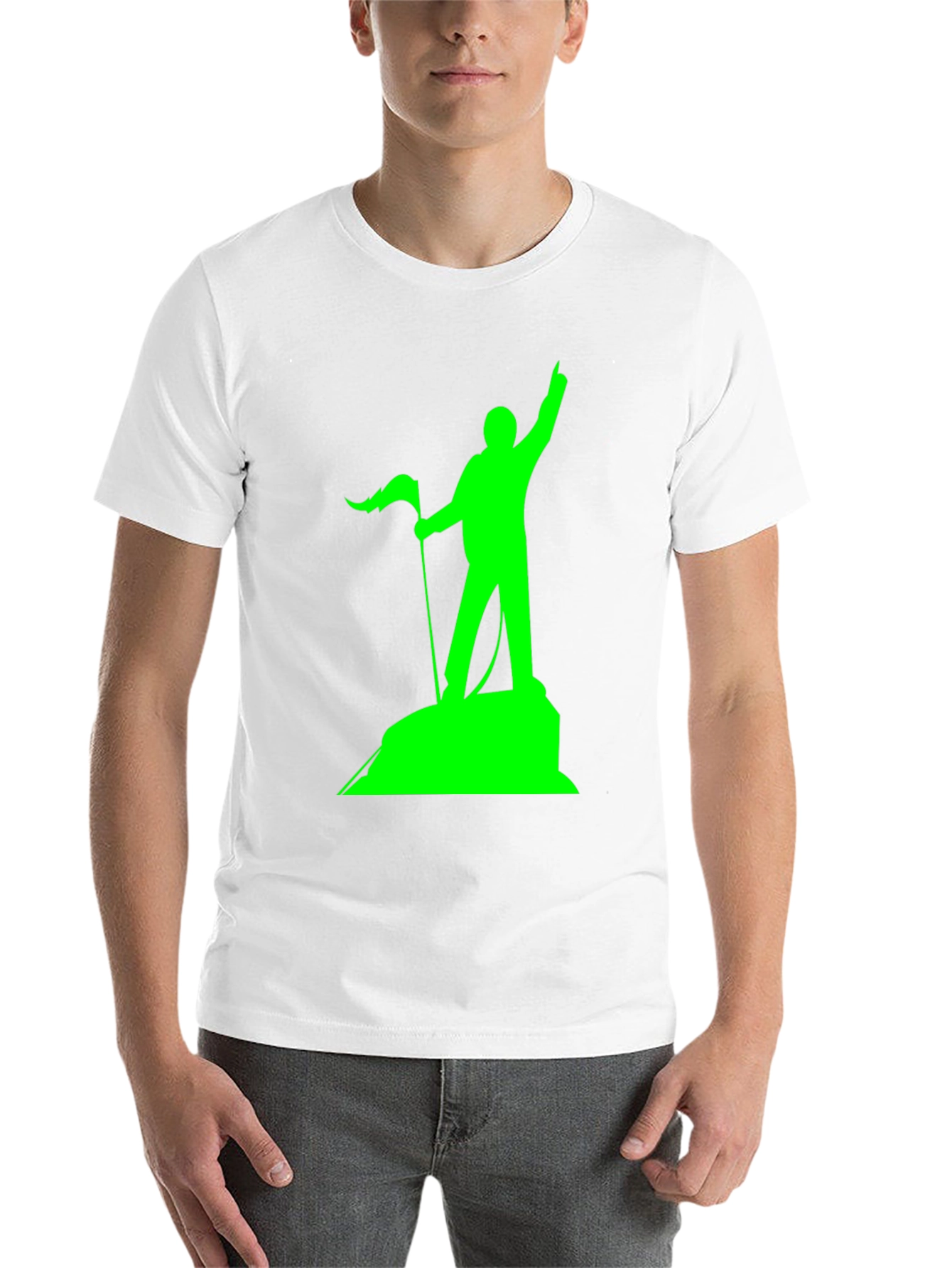Black Peak Performance T-Shirt - Black with Green Graphic view 14