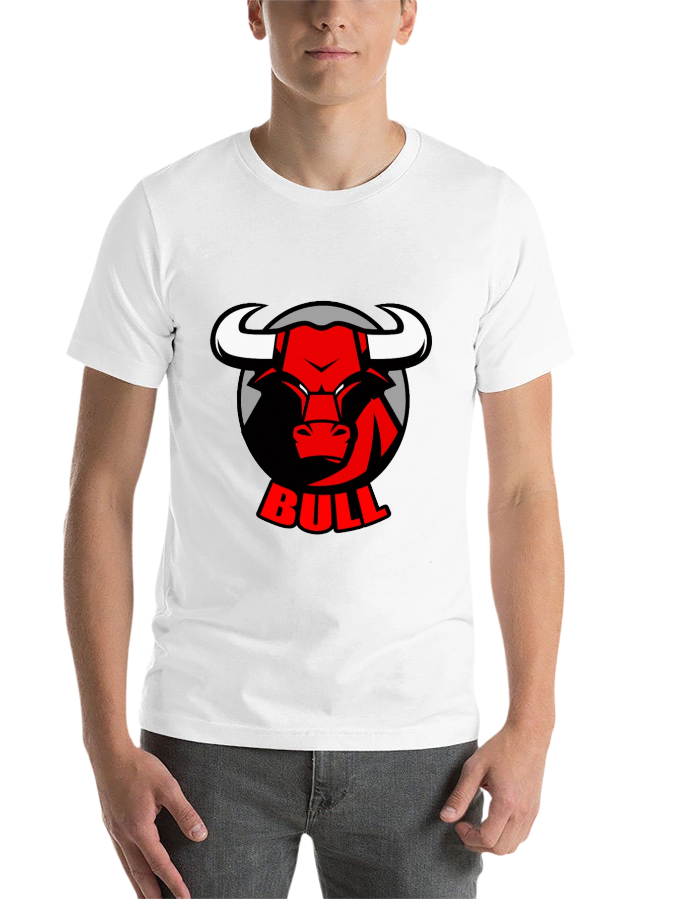 Black Bold Bull Graphic Tee - Black Cotton T-Shirt view 14