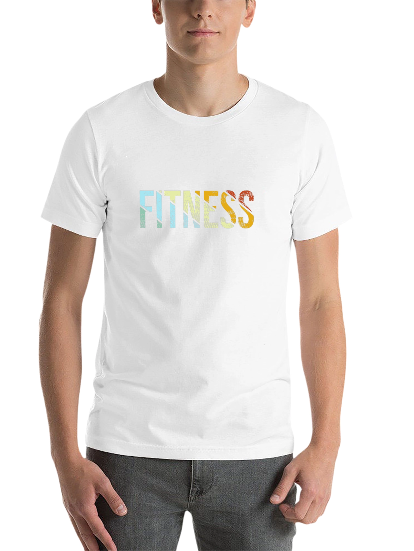 Black Retro Fitness Graphic Tee - Black Cotton Blend view 14