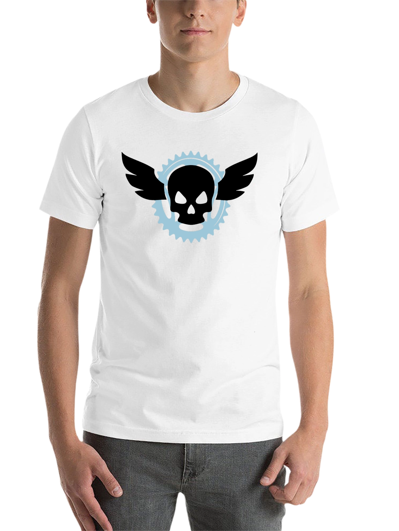 Black Skull & Wings Graphic Tee - Mens Black T-Shirt view 14