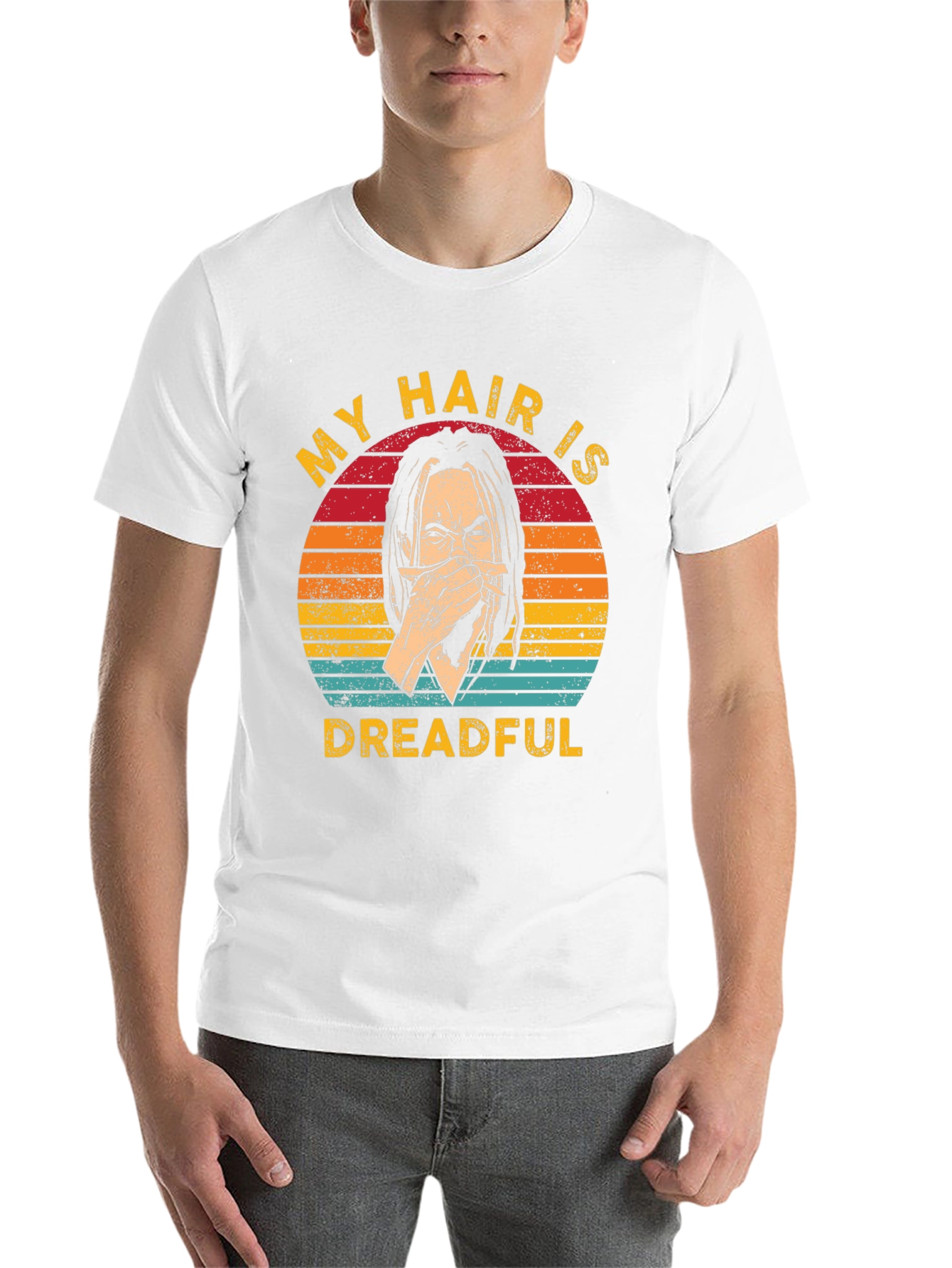 Black My Hair Is Dreadful T-Shirt - Funny Graphic Tee view 14