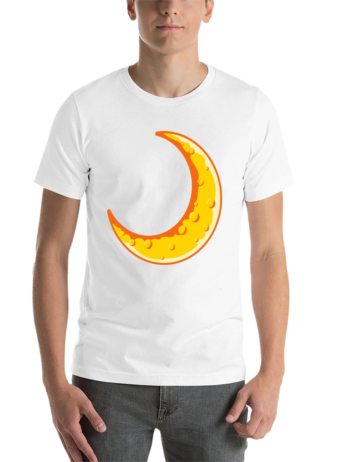 Black Crescent Moon Graphic T-Shirt - Black Crew Neck Tee view 14