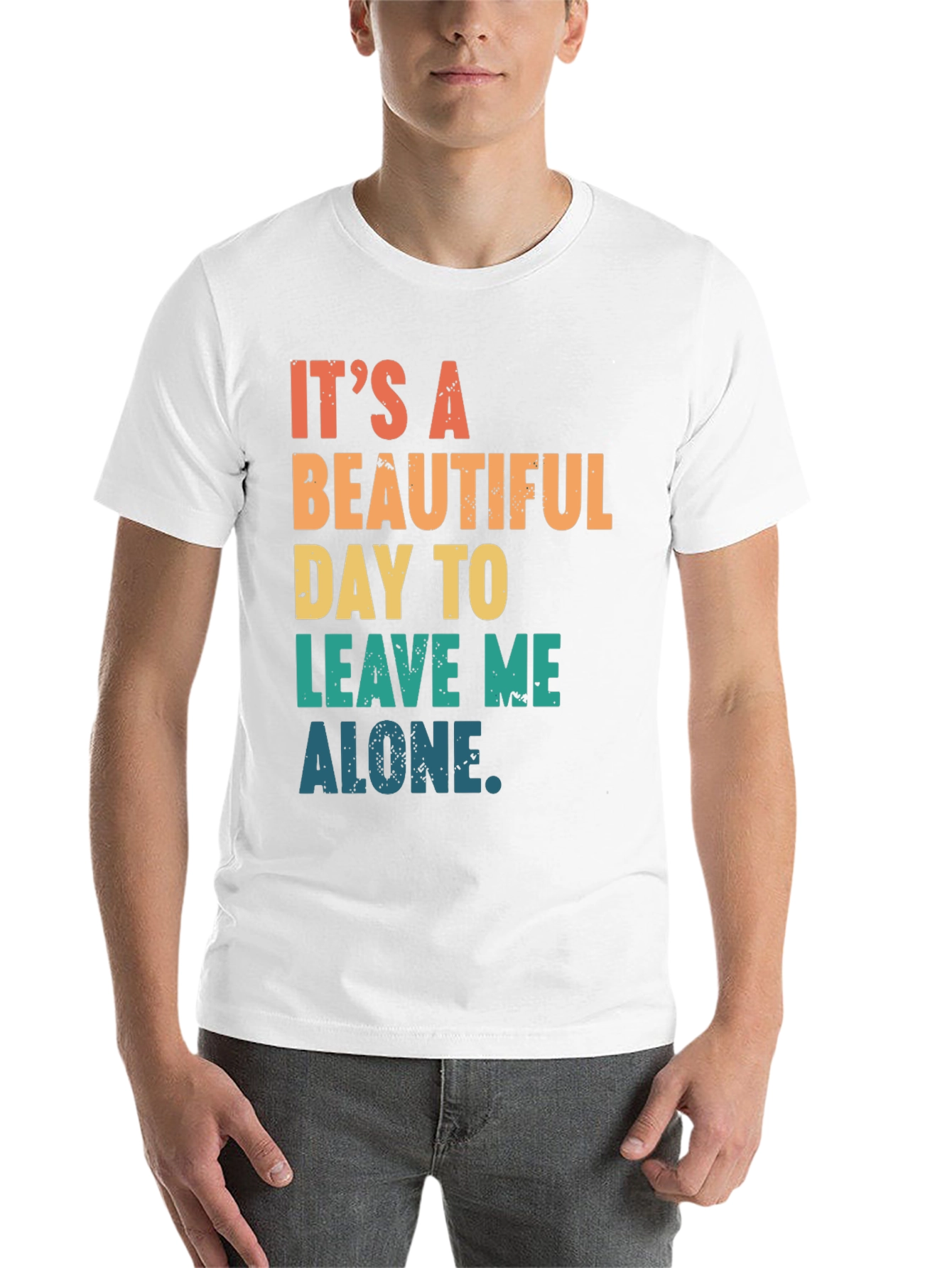 Black It's a Beautiful Day to Leave Me Alone T-Shirt view 14