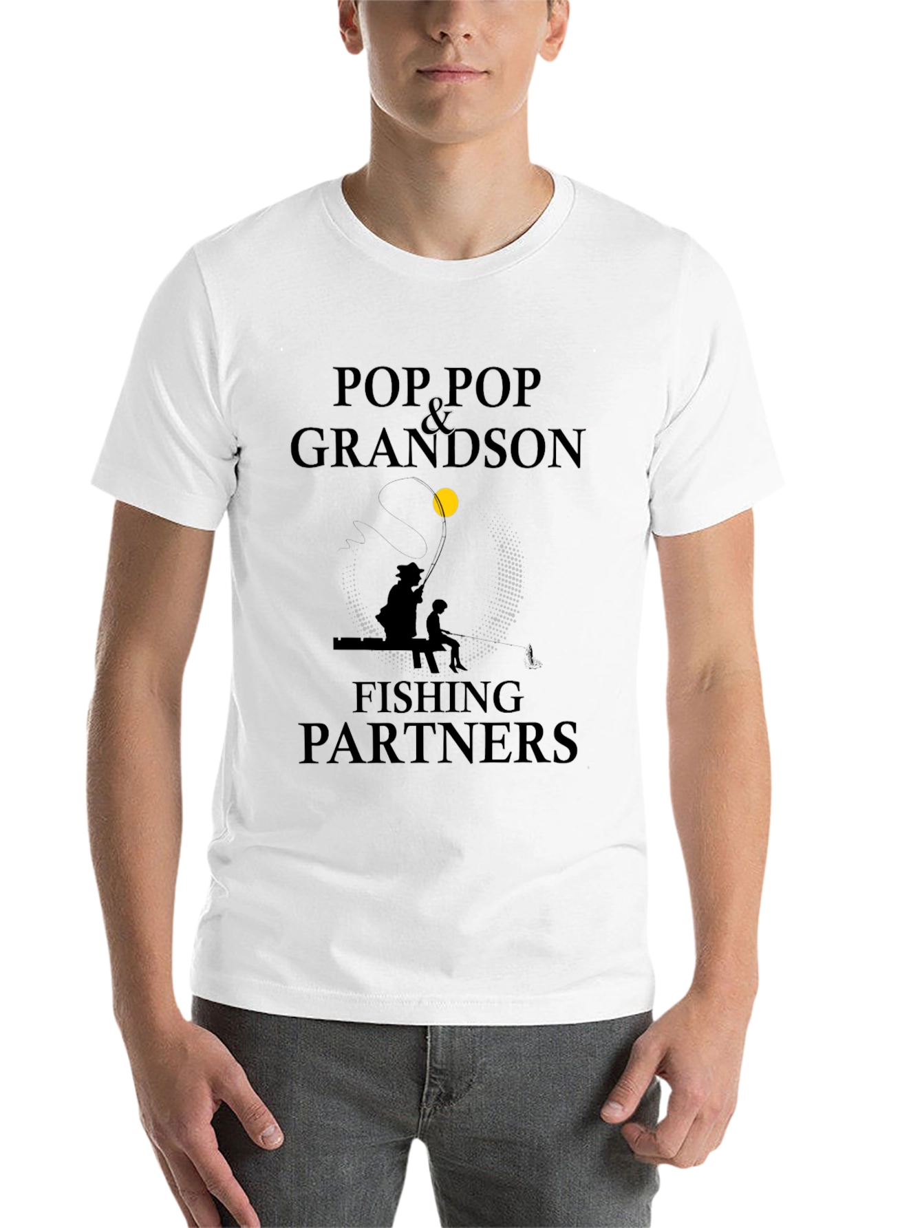 Black Pop Pop & Grandson Fishing Partners Black T-Shirt view 14