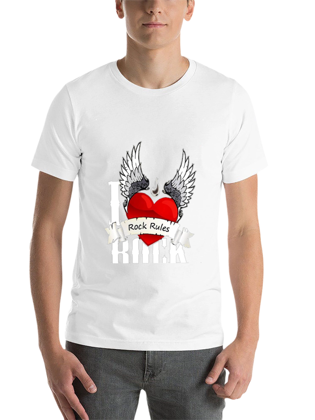 Black I Heart Rock Rules T-Shirt view 14