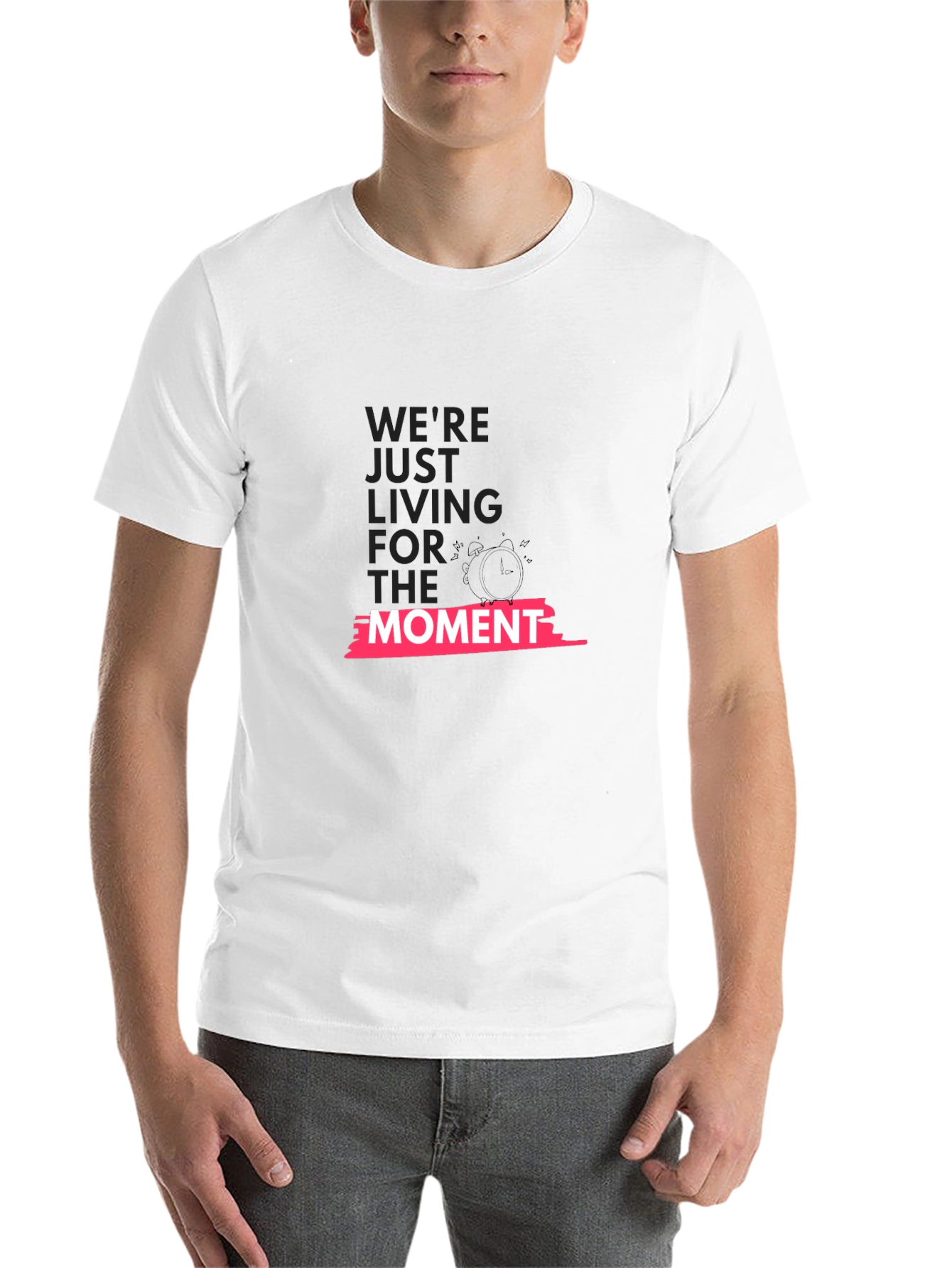Black Live in the Moment Graphic Tee - Black Cotton Blend view 14