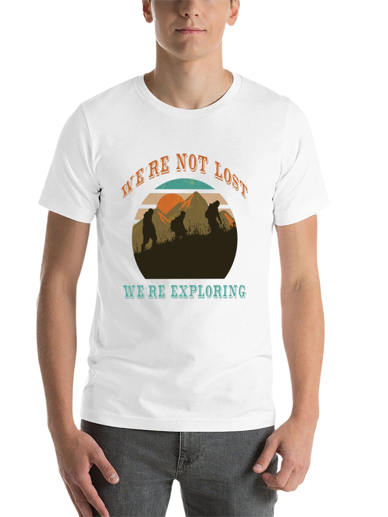 Black We're Not Lost T-Shirt view 14