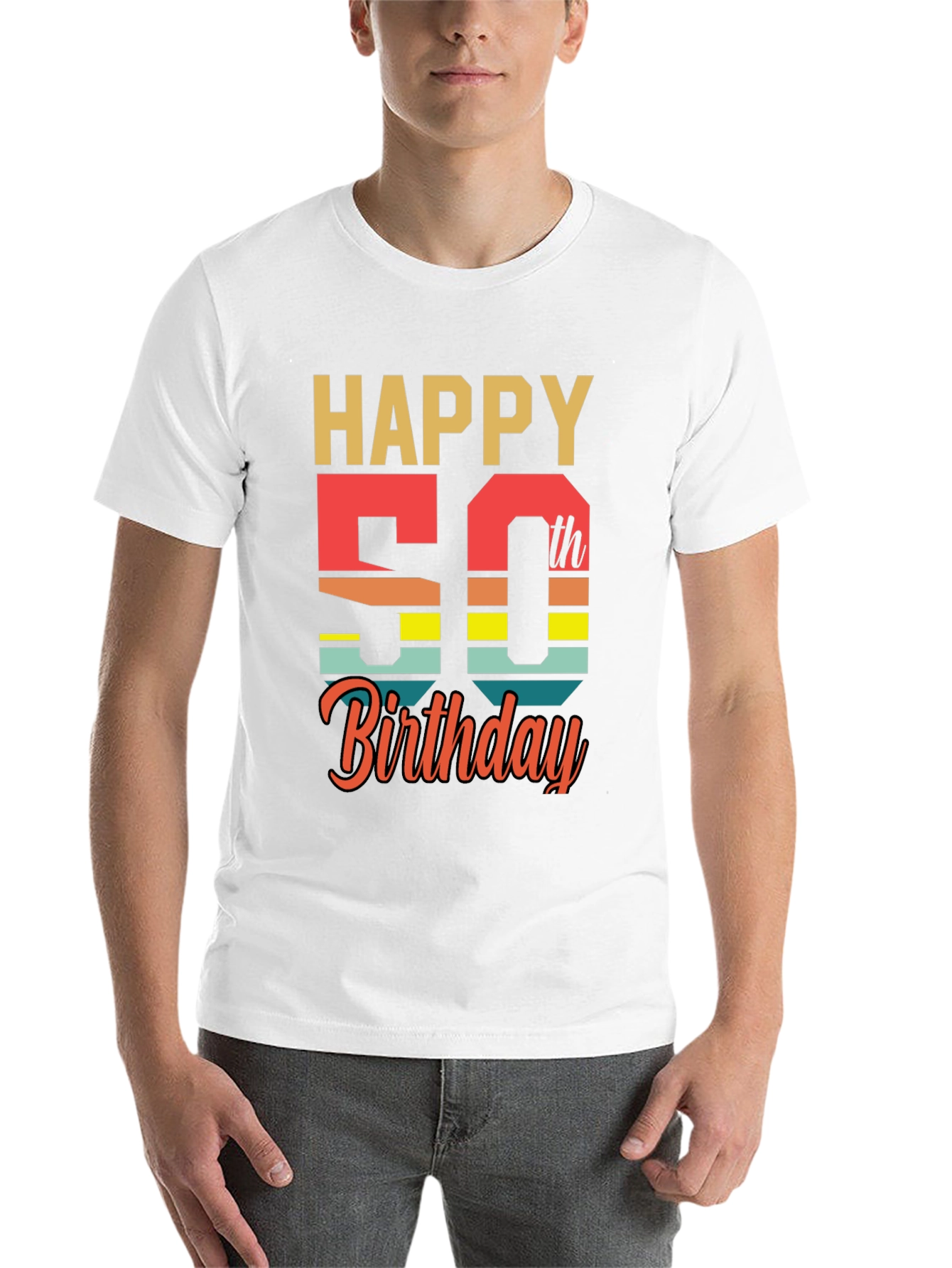Black Happy 50th Birthday Graphic T-Shirt view 14