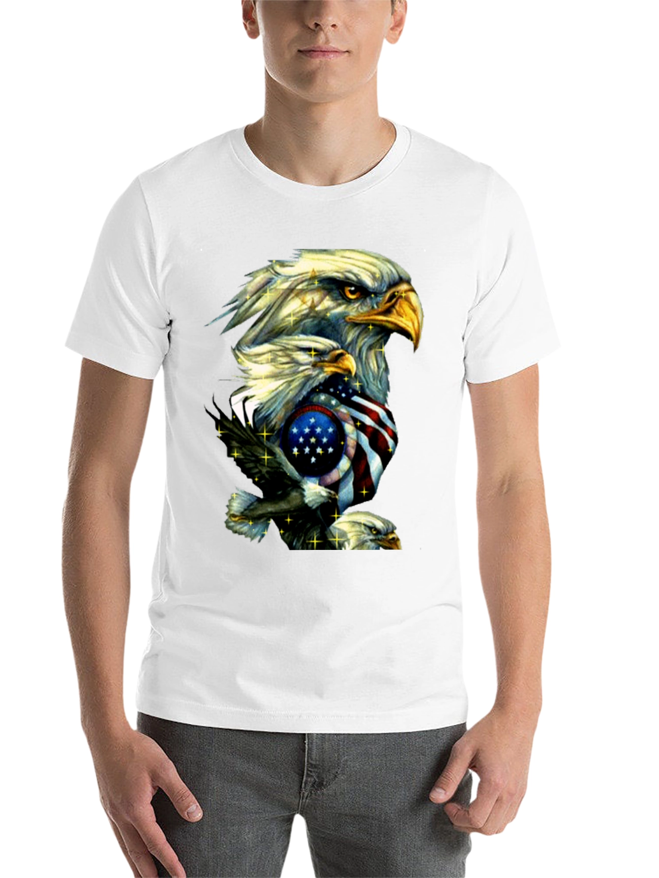 Black American Eagle Graphic Print T-Shirt view 14