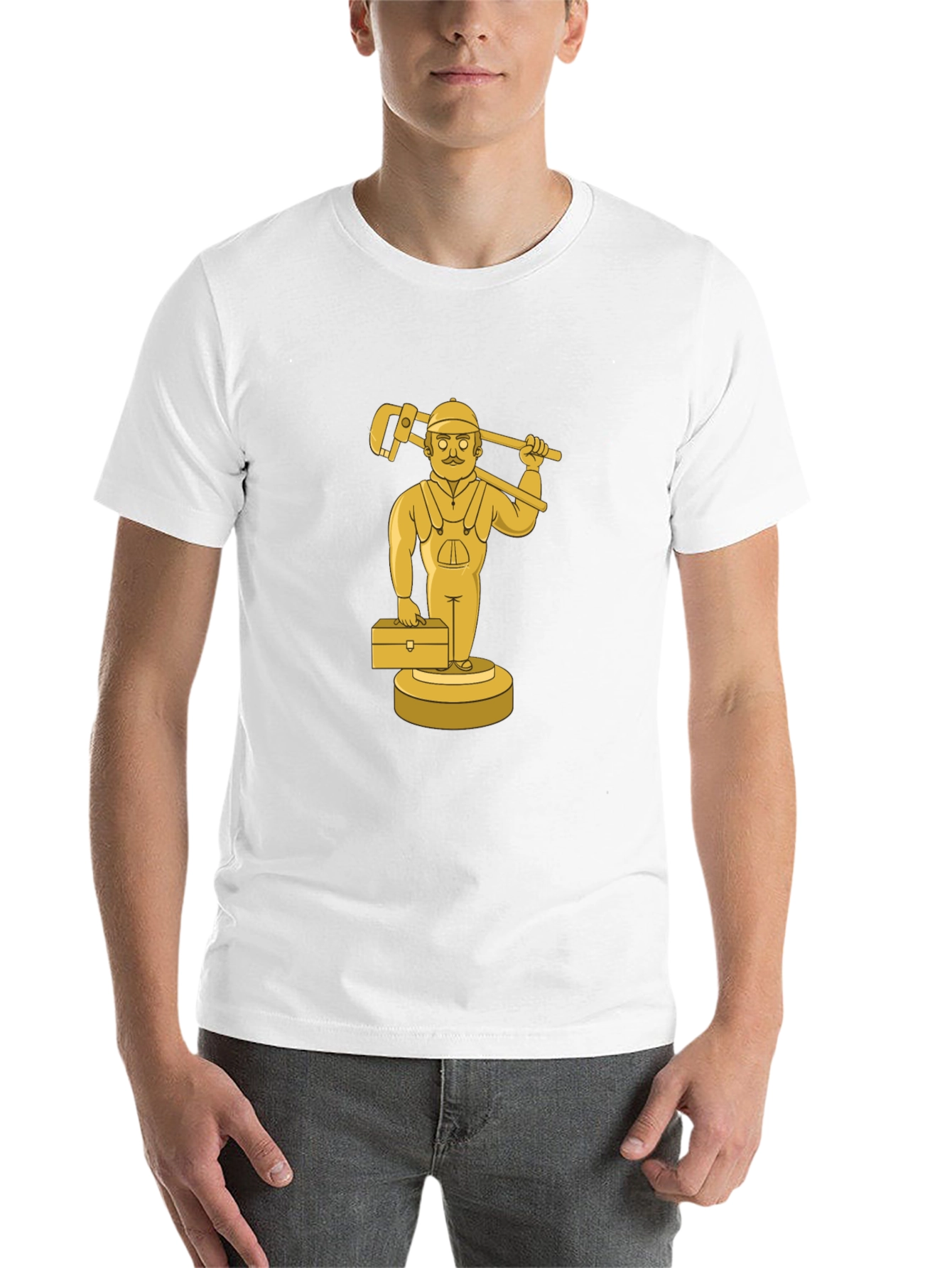 Black Golden Plumber Cartoon Graphic Tee view 14