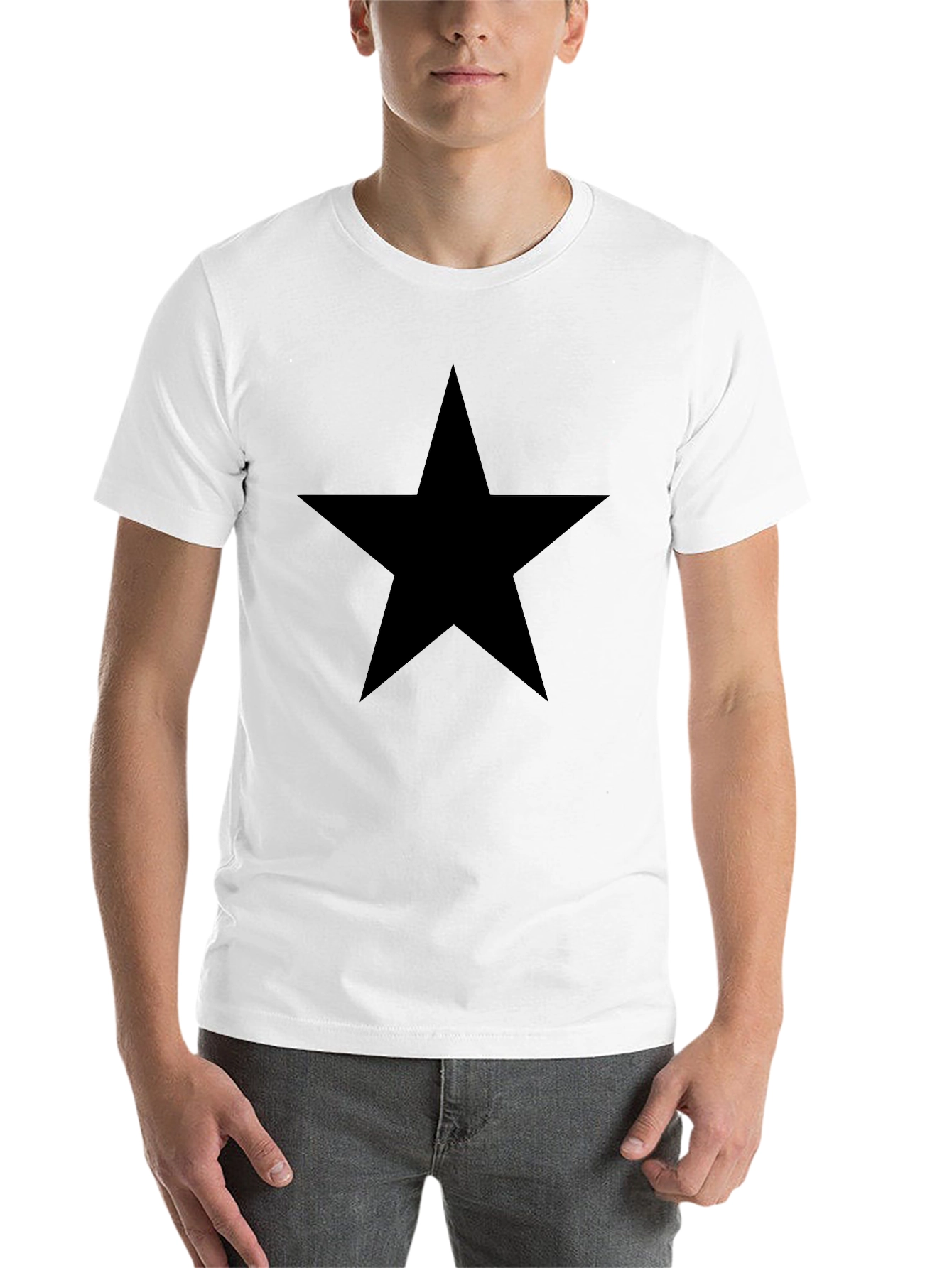 Black Bold Black Star Tee - Classic Casual Style view 14