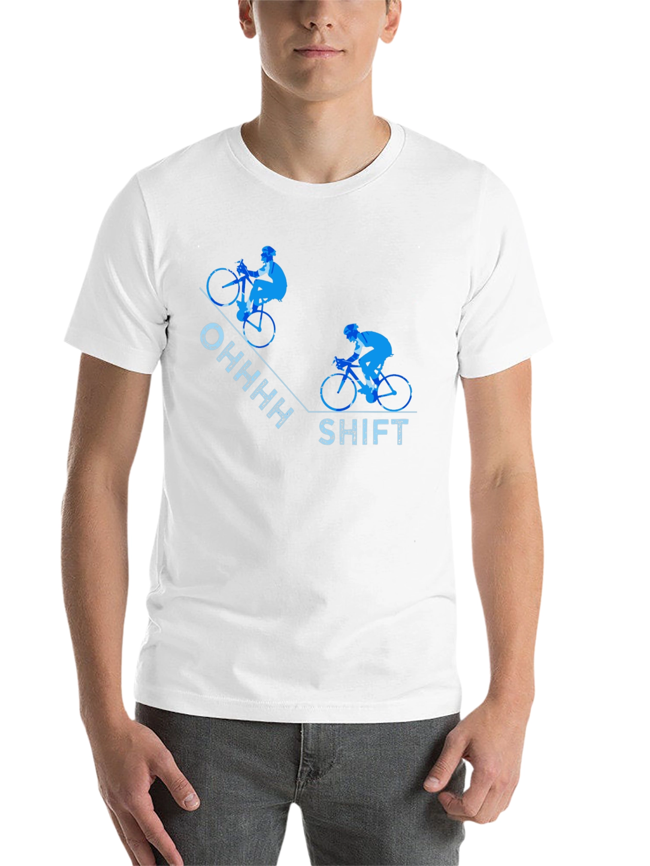 Black Funny Cycling T-Shirt - Ohhhh Shift view 14