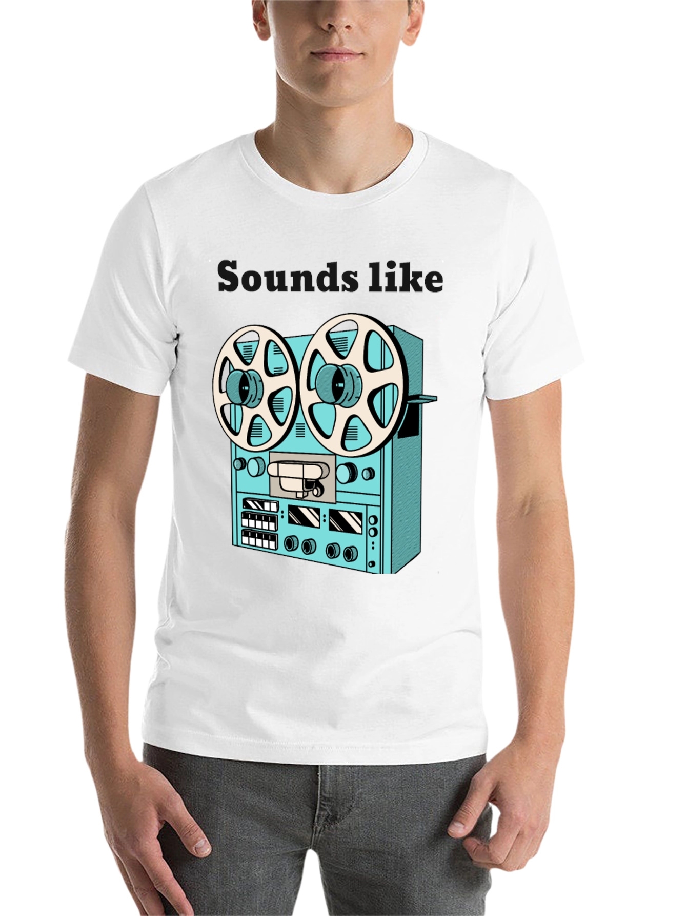 Black Vintage Reel-to-Reel T-Shirt - Retro Audio Style view 14