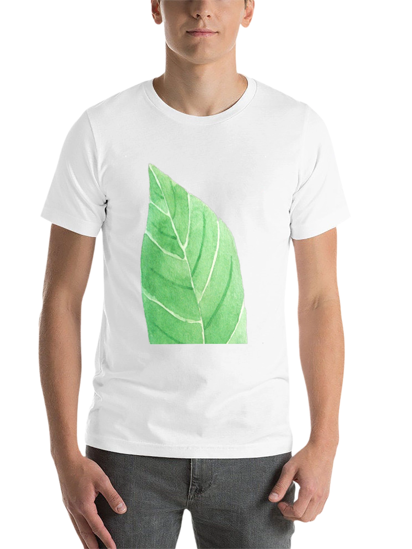Black Leaf Graphic Black T-Shirt - Nature Inspired Casual Wear view 14