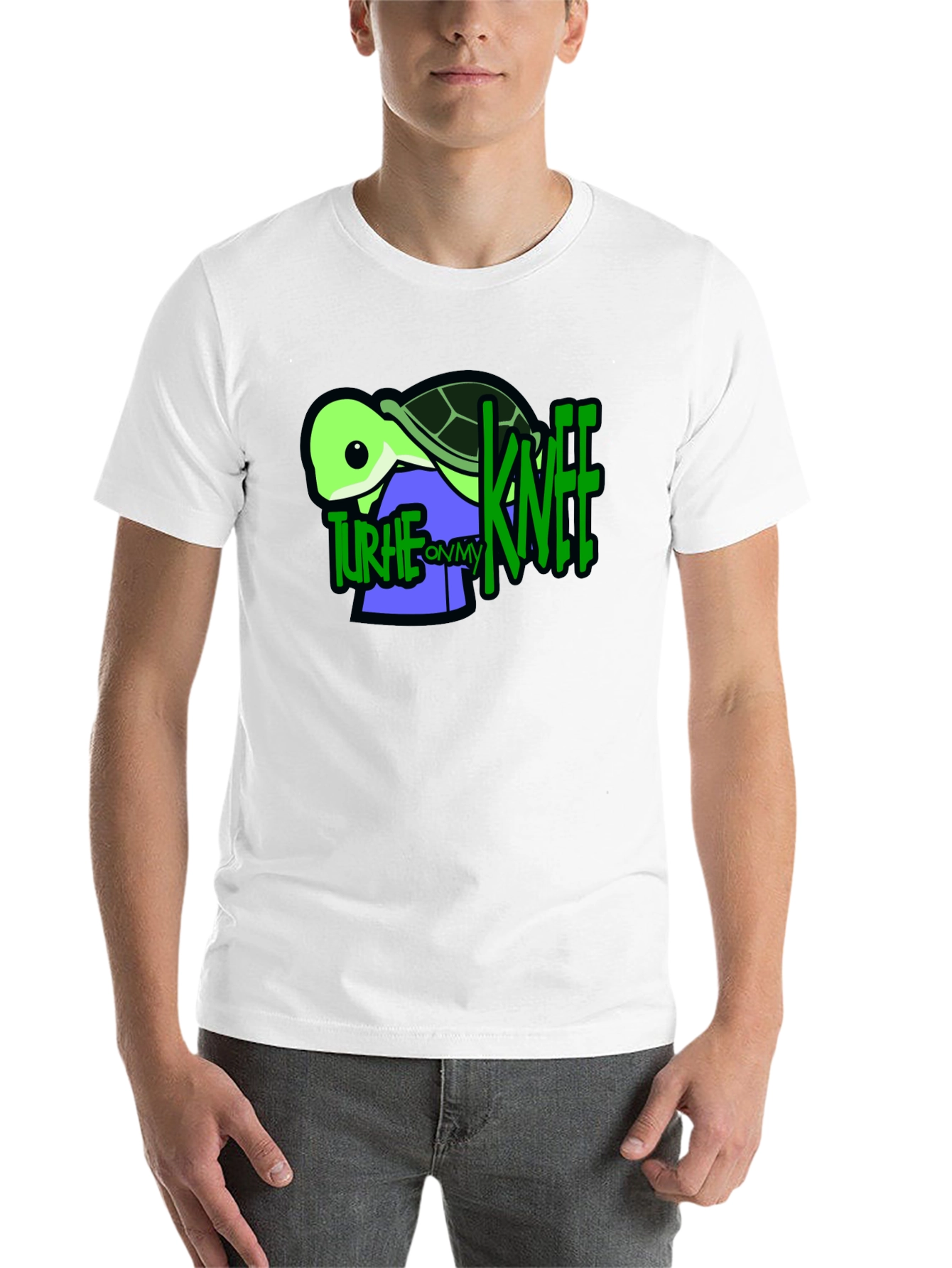 Black Turtle On My Knee Graphic T-Shirt view 14