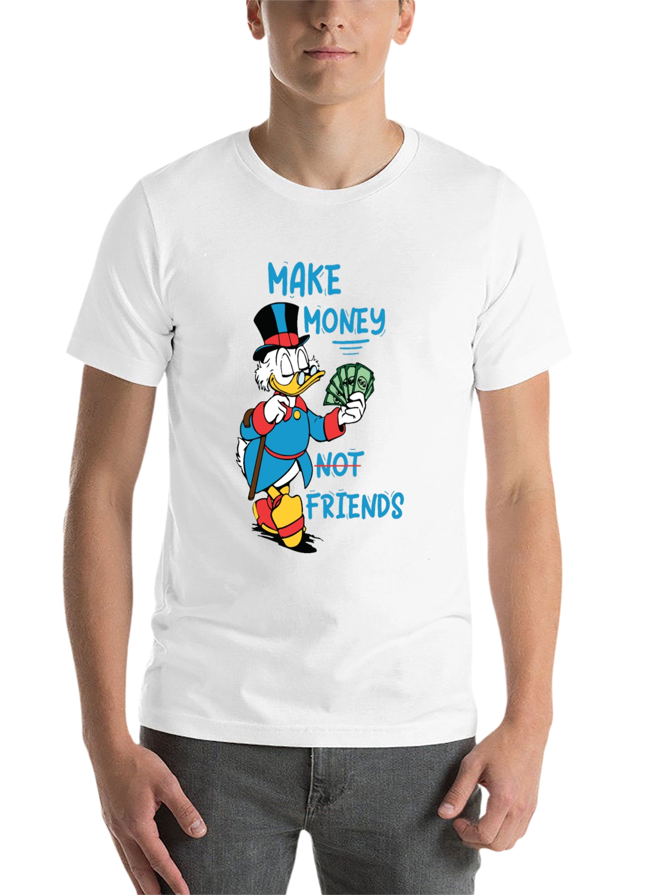 Black Make Money Not Friends Graphic T-Shirt view 14