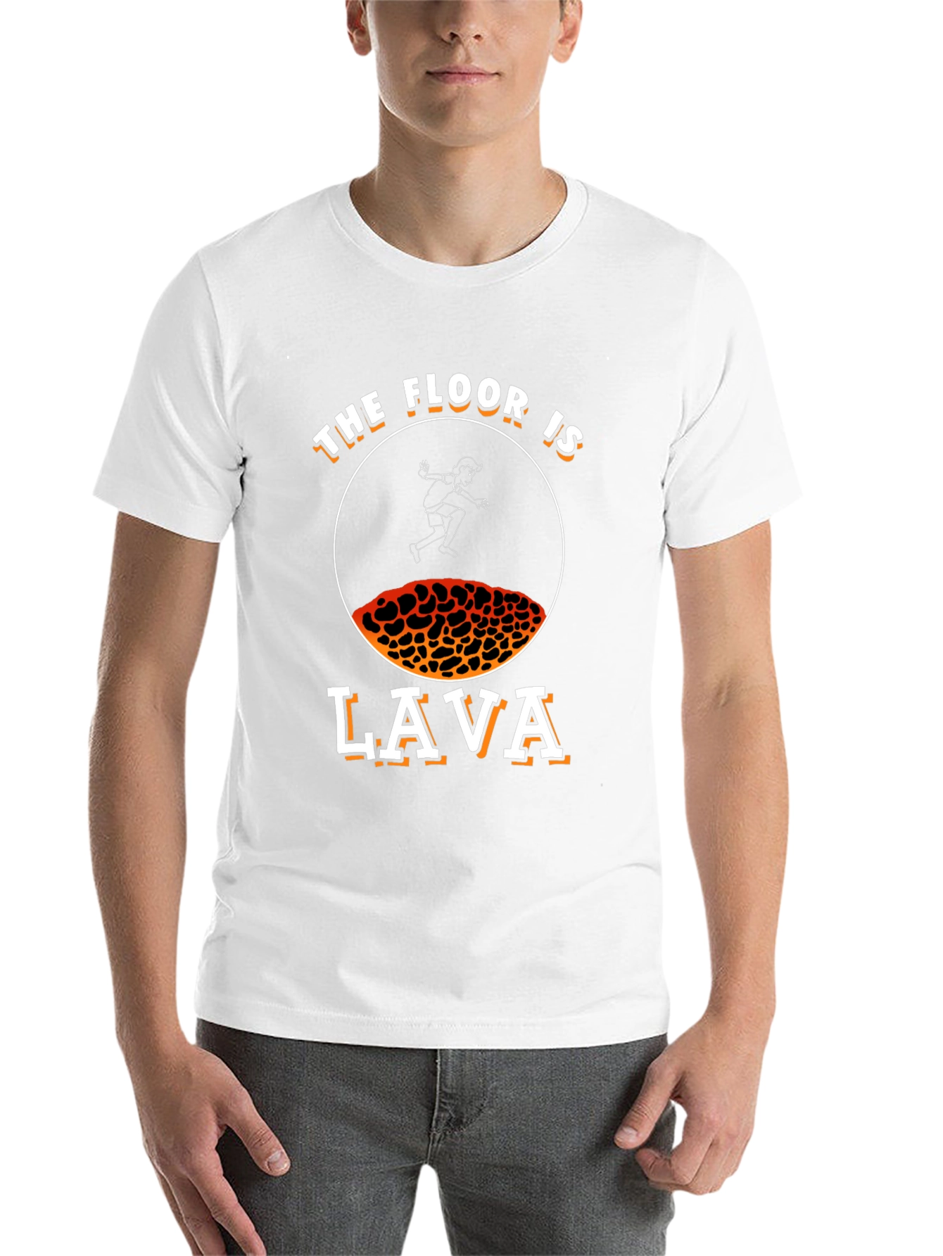 Black The Floor is Lava T-Shirt - Fun Novelty Graphic Tee view 14