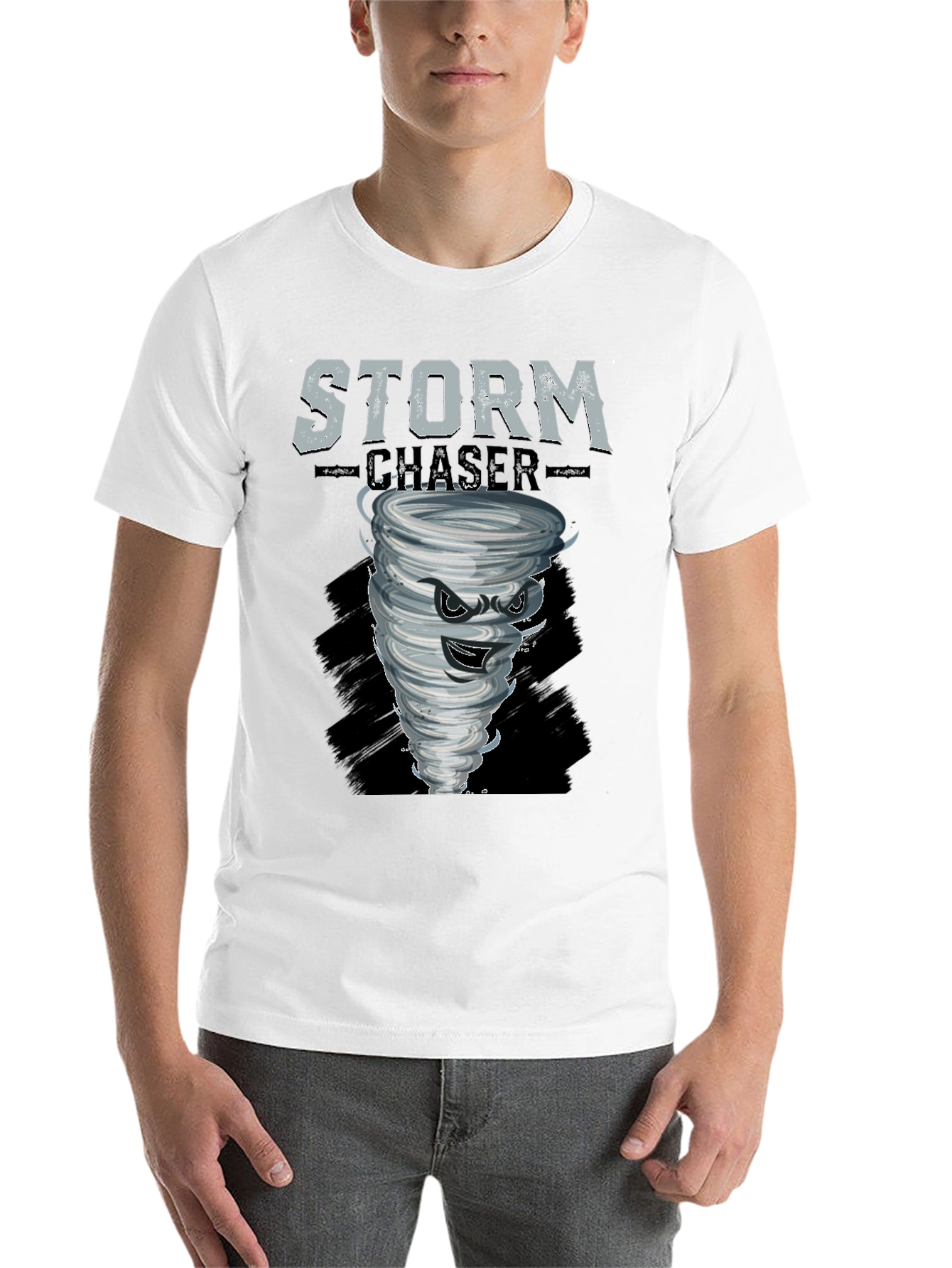 Black Storm Chaser Graphic Tee - Black Cotton T-Shirt view 14
