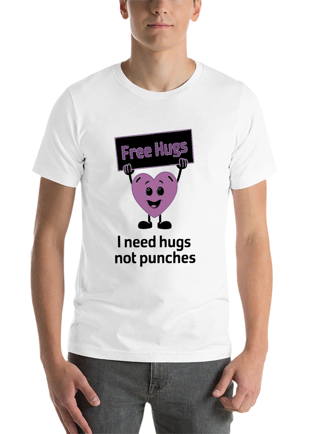 Black Free Hugs Graphic T-Shirt view 14