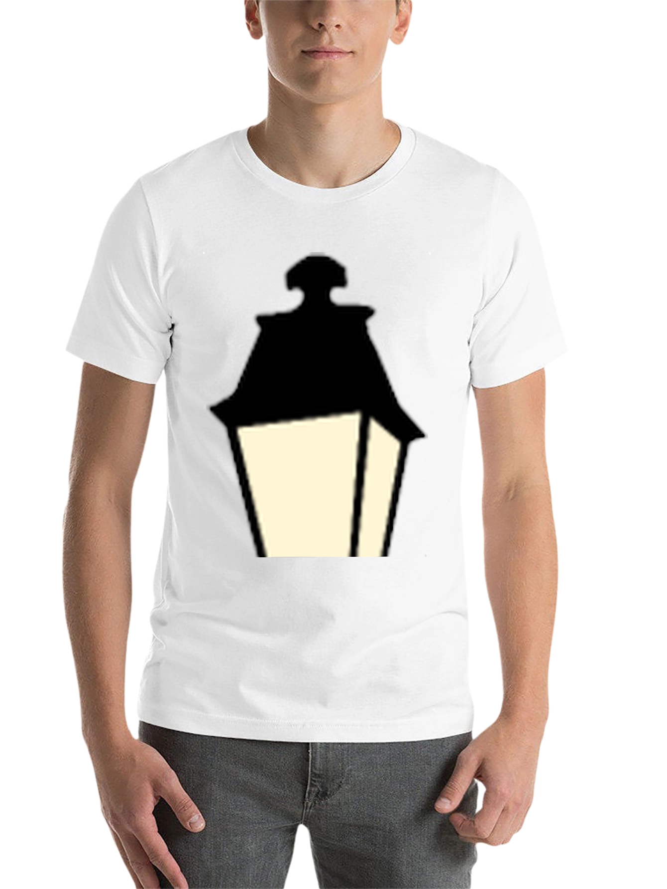 Black Vintage Lantern Graphic Black T-Shirt view 14