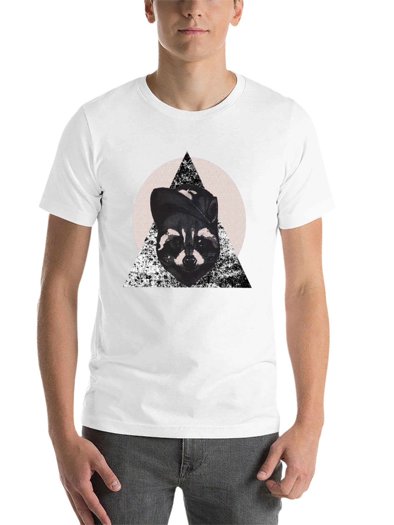Black Cool Raccoon Graphic Tee view 14