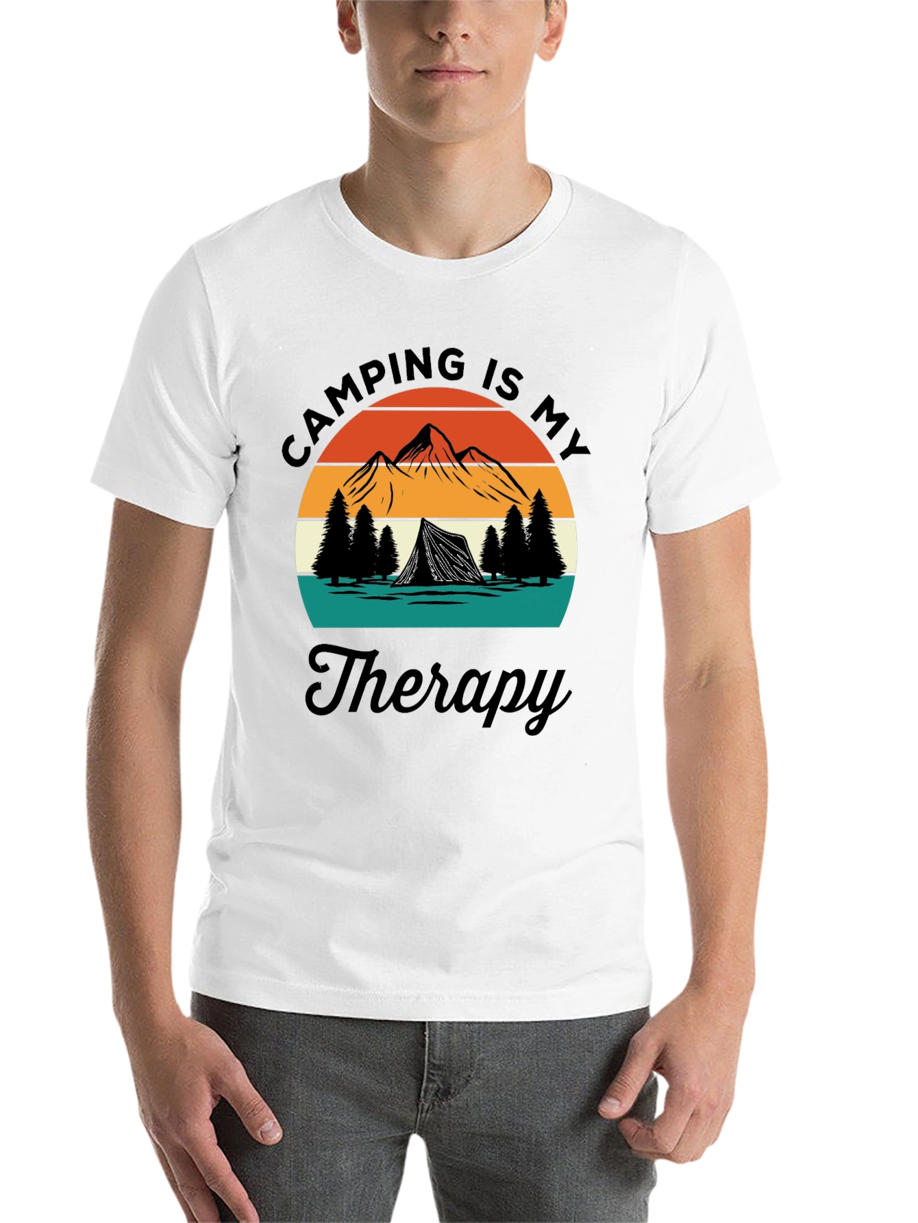 Black Camping Is My Therapy Graphic T-Shirt view 14