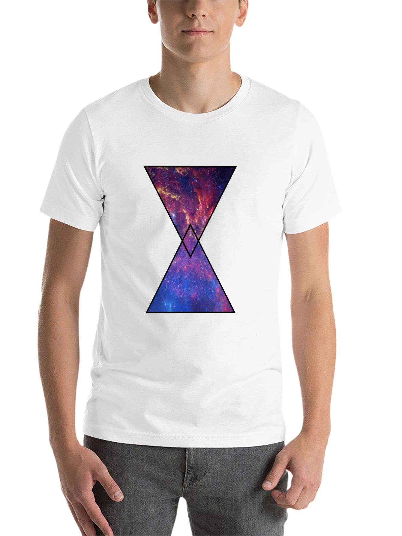 Black Galaxy Hourglass Graphic T-Shirt - Black view 14