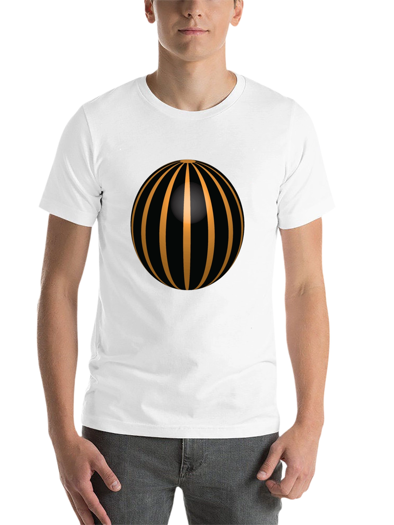 Black Striking Striped Sphere Graphic Tee view 14