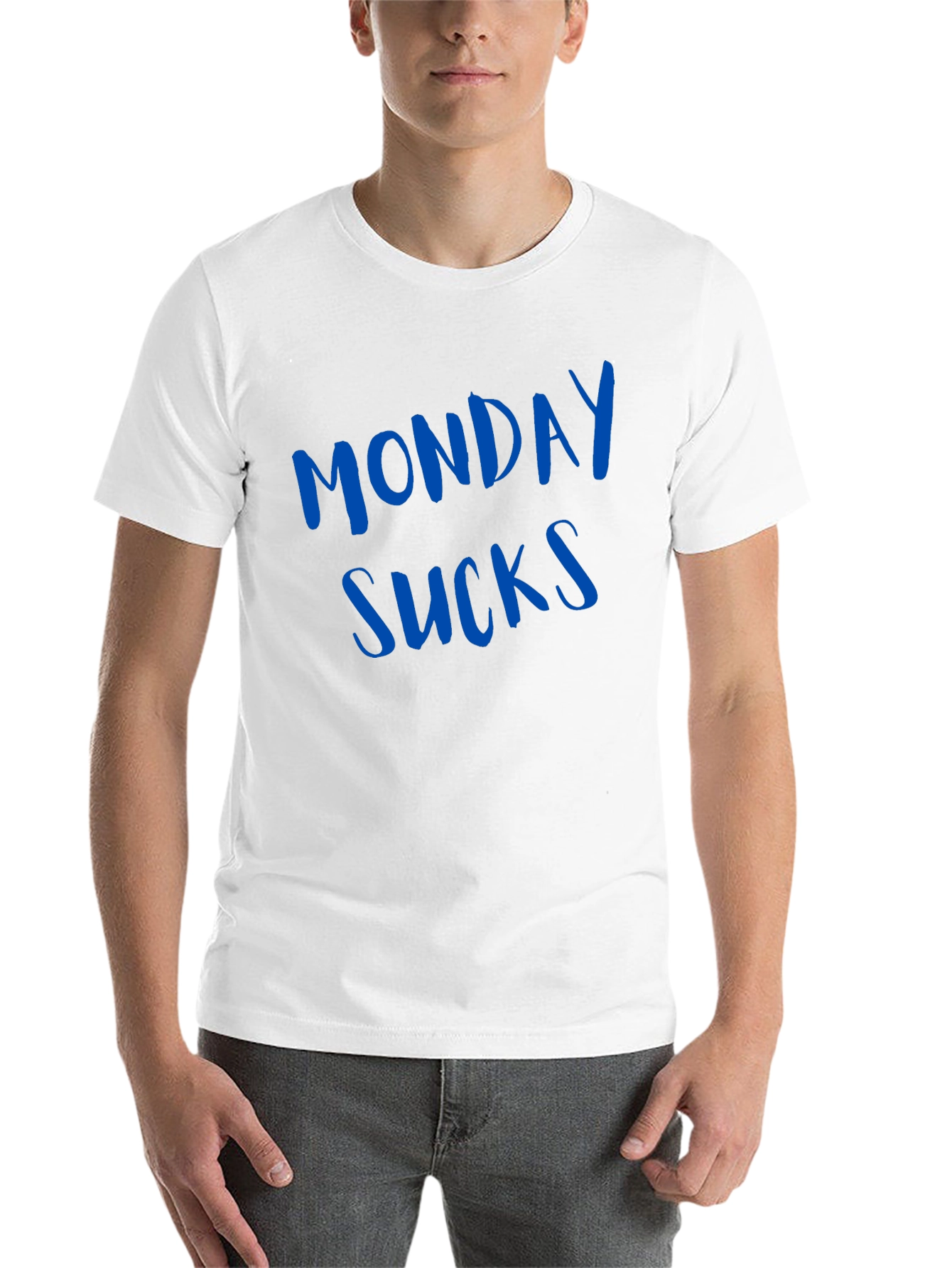 Black Monday Sucks Men's Black T-Shirt - Casual Wear view 14