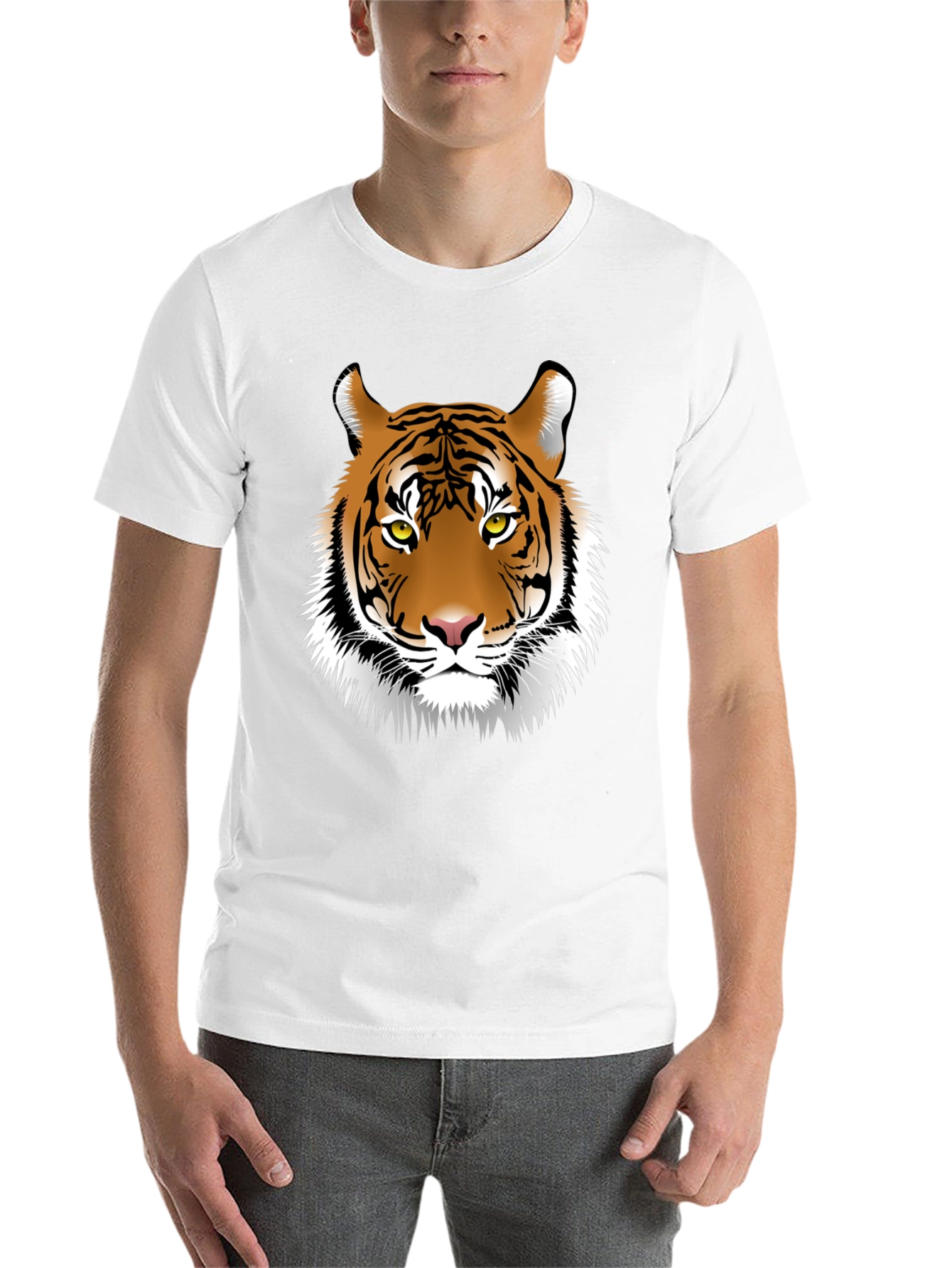Black Tiger Graphic Print Crew Neck T-Shirt view 14